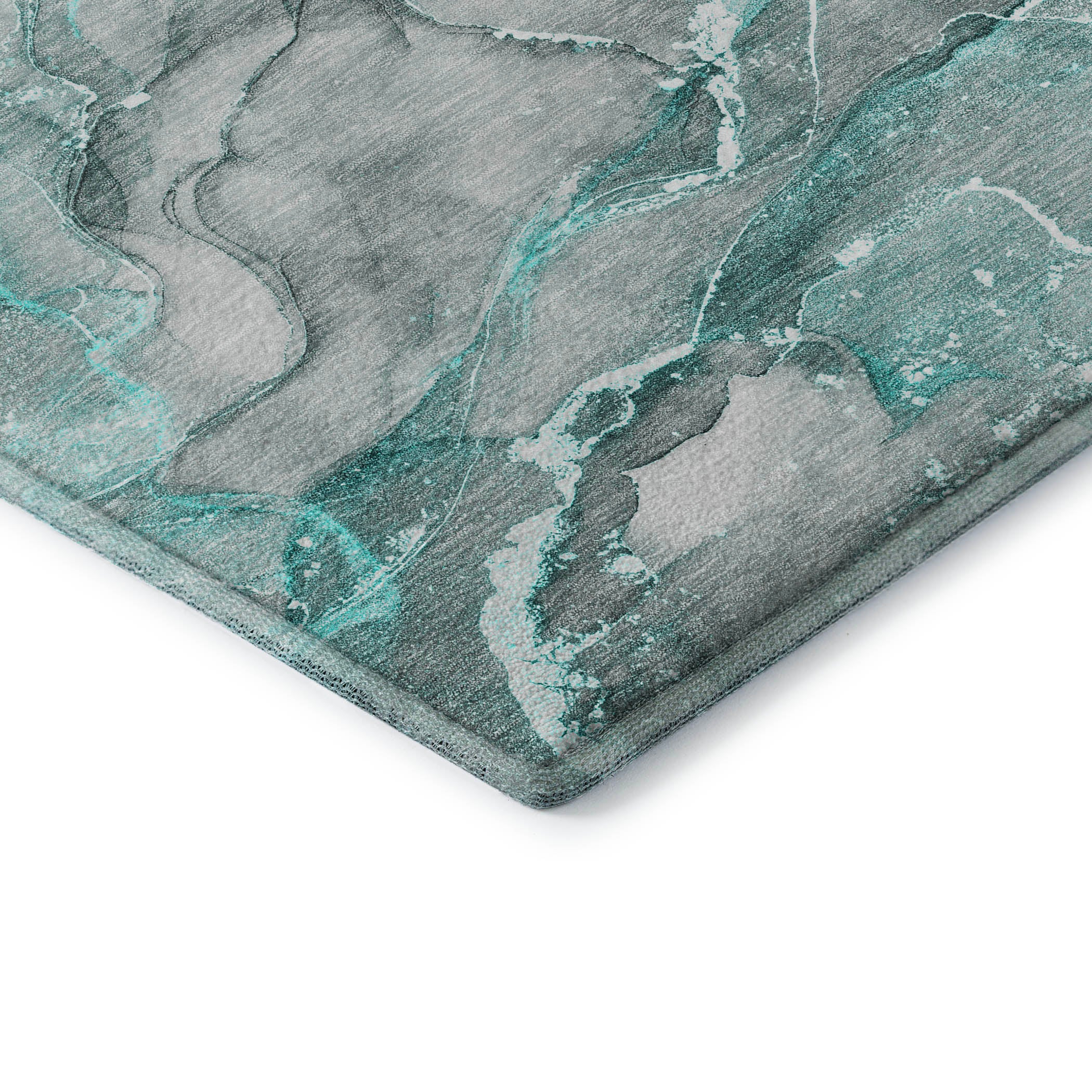Sintra Machine Washable Transitional Teal Rug 1'8" x 2'6" #shape_Rectangle