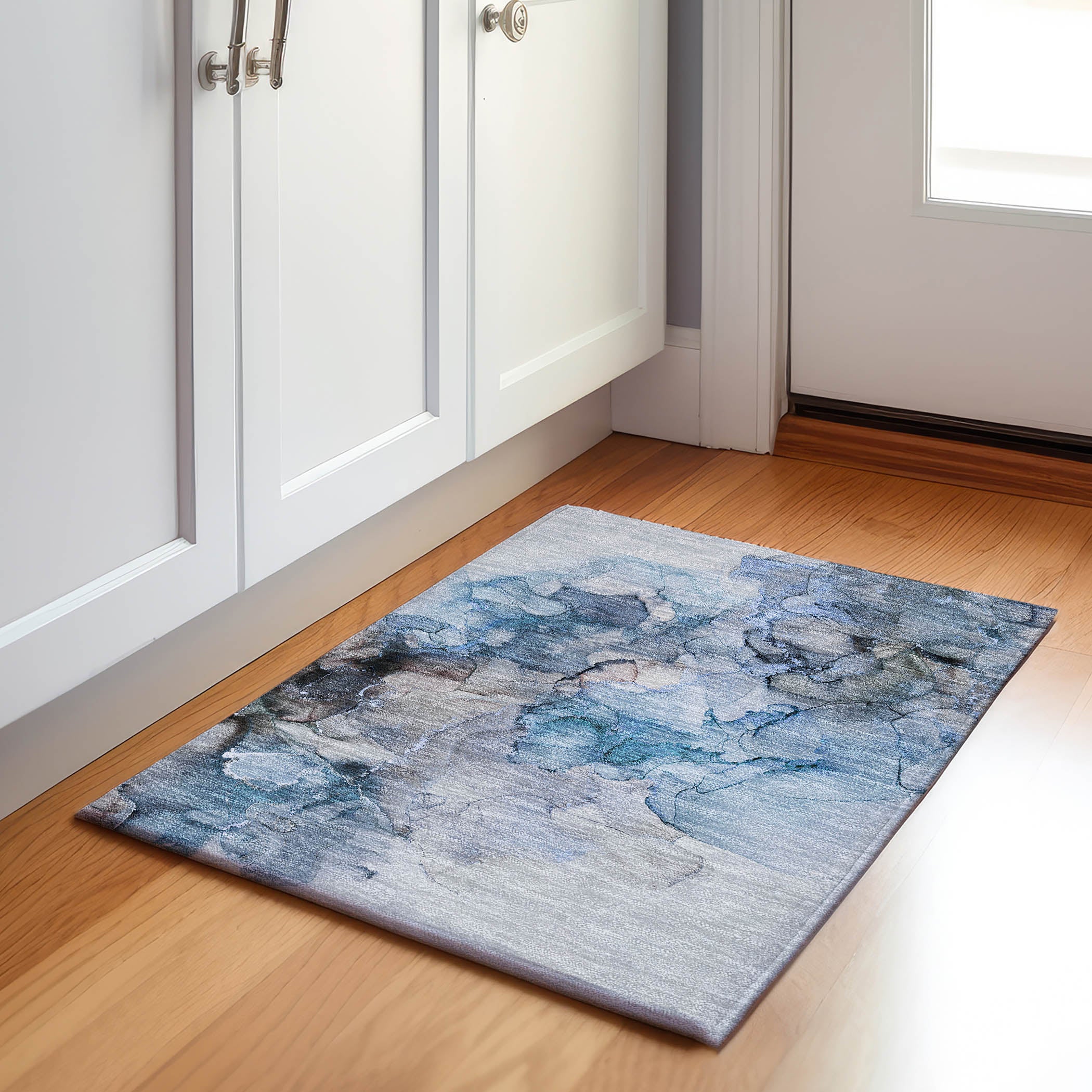 Marrakech Machine Washable Transitional Blue Rug 1'8" x 2'6" #shape_Rectangle