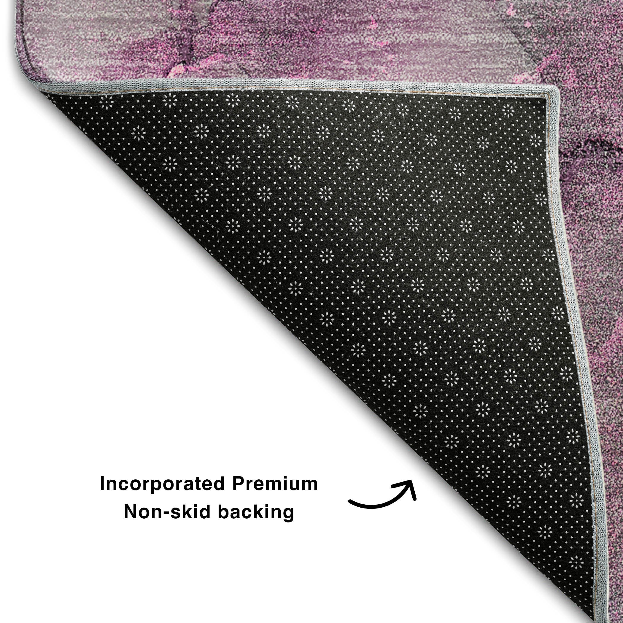 Marrakech Machine Washable Transitional Pink Rug 1'8" x 2'6" #shape_Rectangle