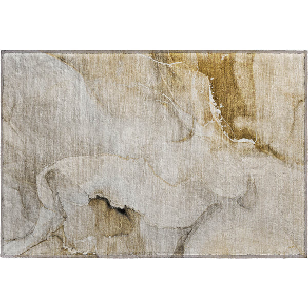 Budapest Machine Washable Transitional Beige Brown Rug 1'8" x 2'6"