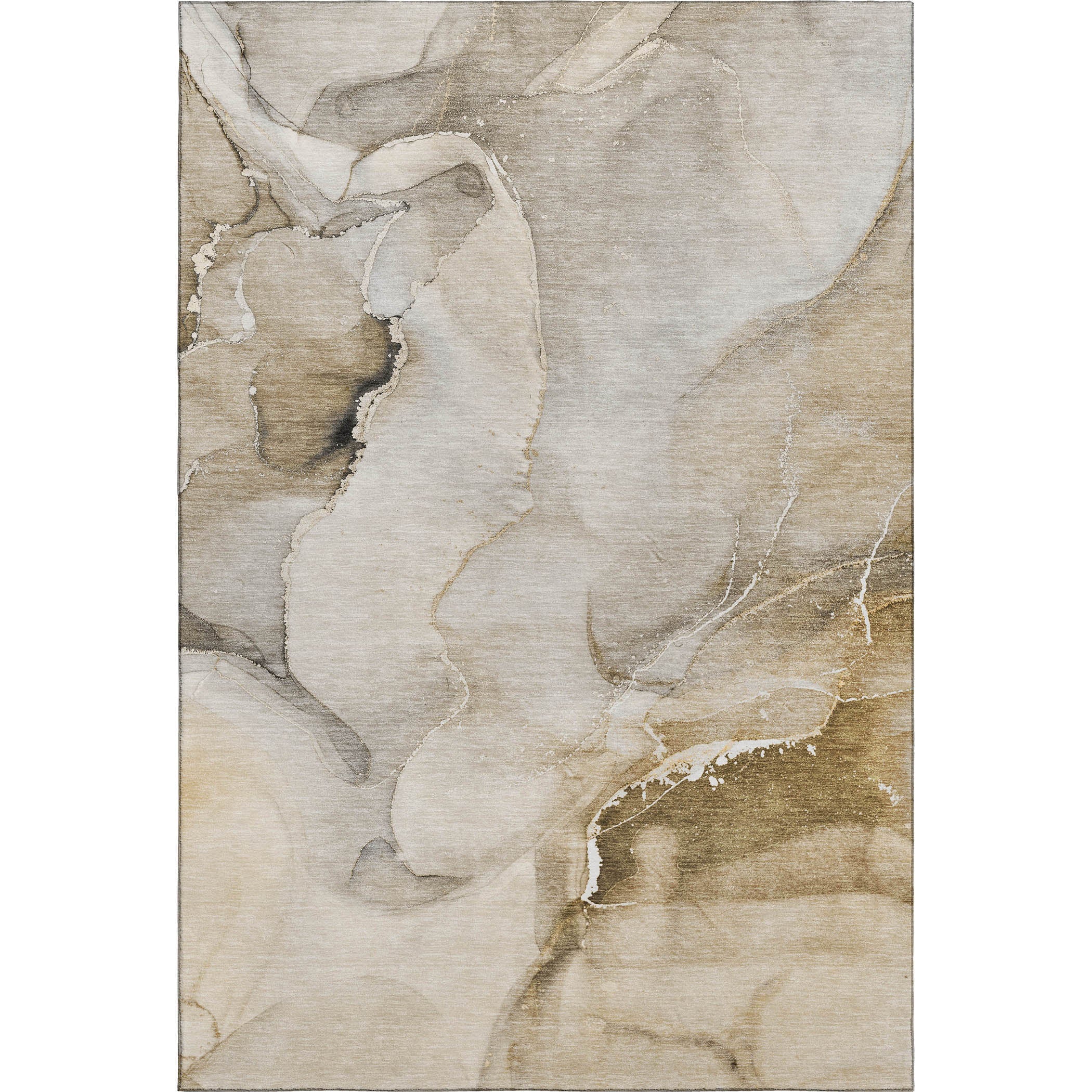 Budapest Machine Washable Transitional Beige Brown Rug 2'6" x 3'10" #shape_Rectangle