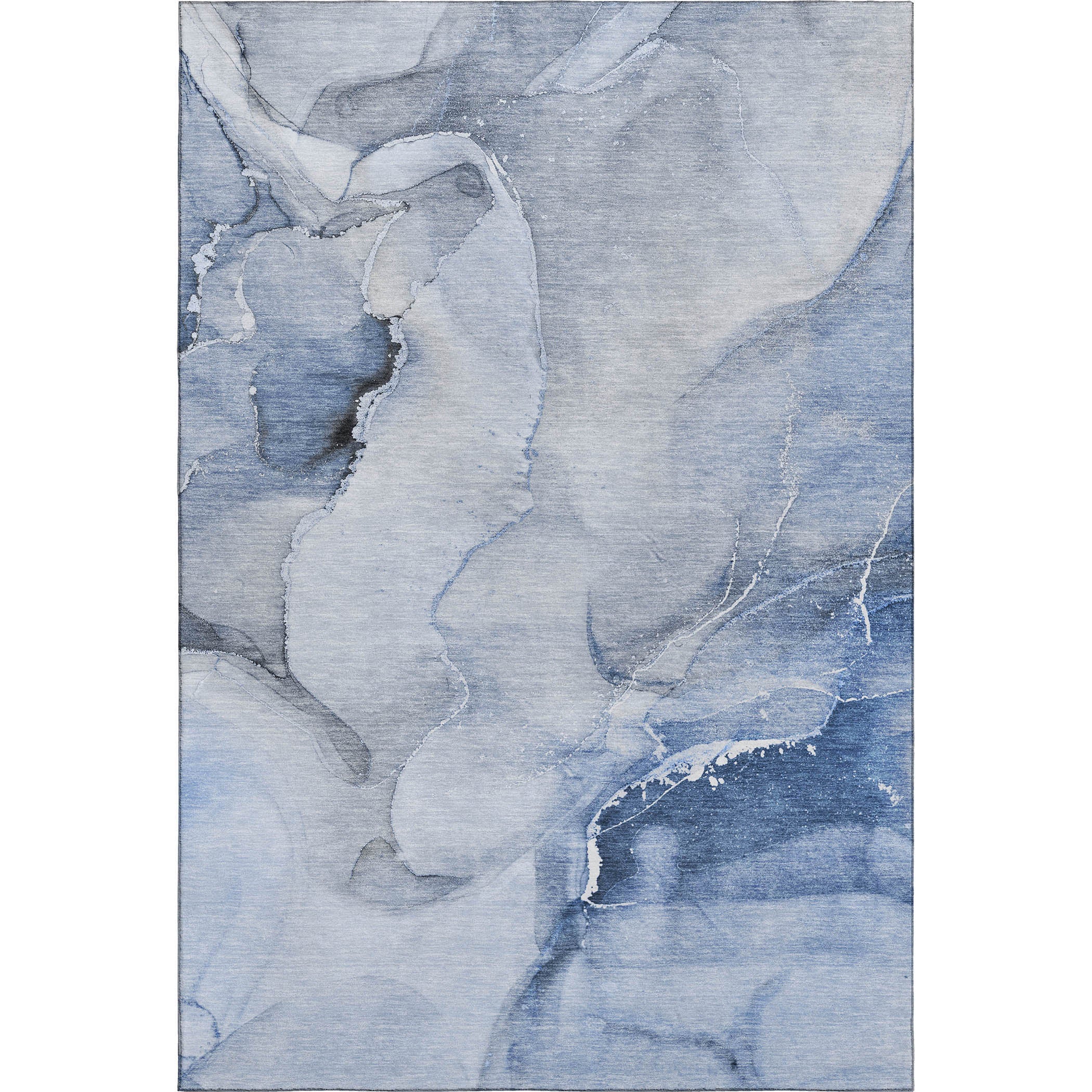 Budapest Machine Washable Transitional Blue Rug 2'6" x 3'10" #shape_Rectangle