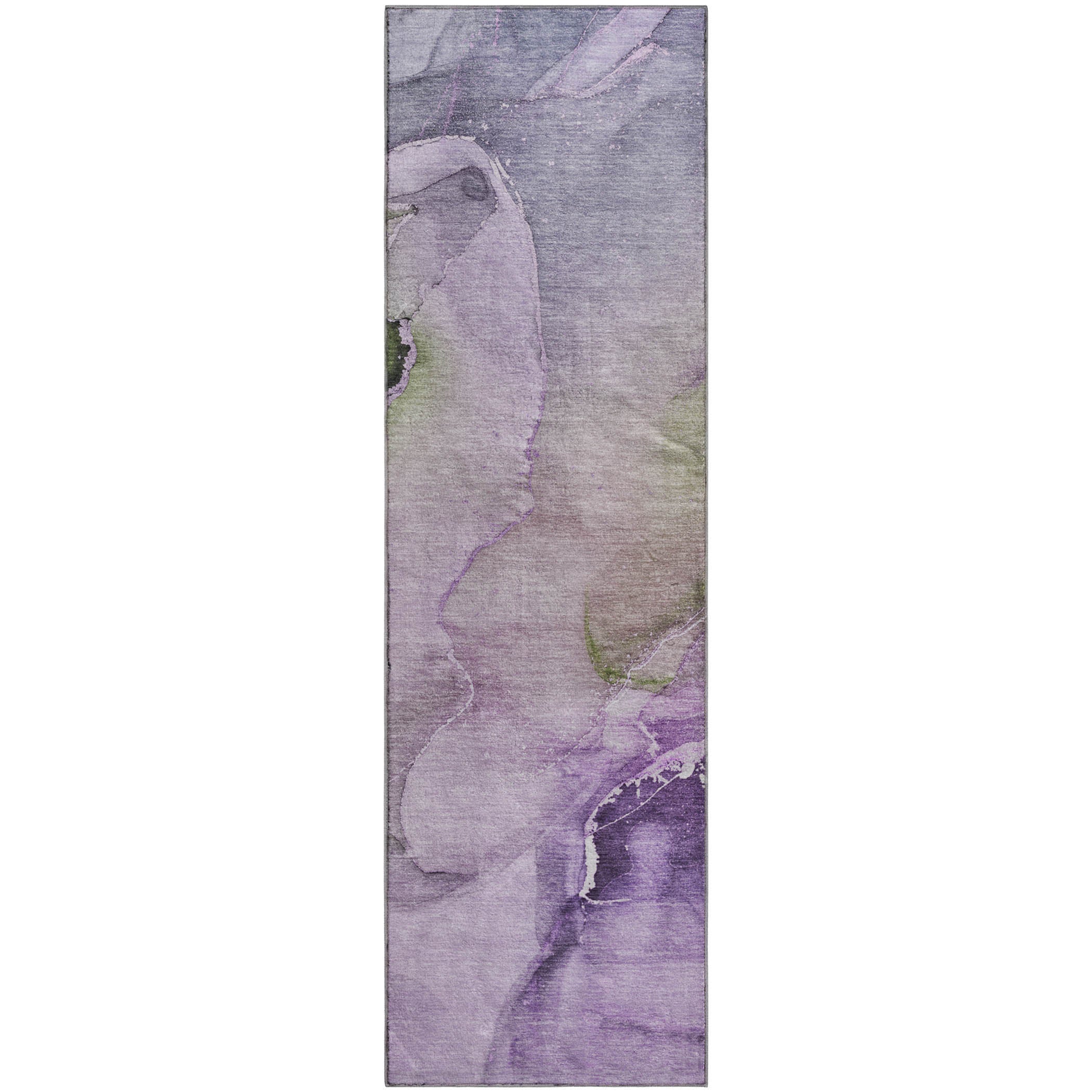 Budapest Machine Washable Transitional Purple Rug 2'3" x 7'6" #shape_Runner
