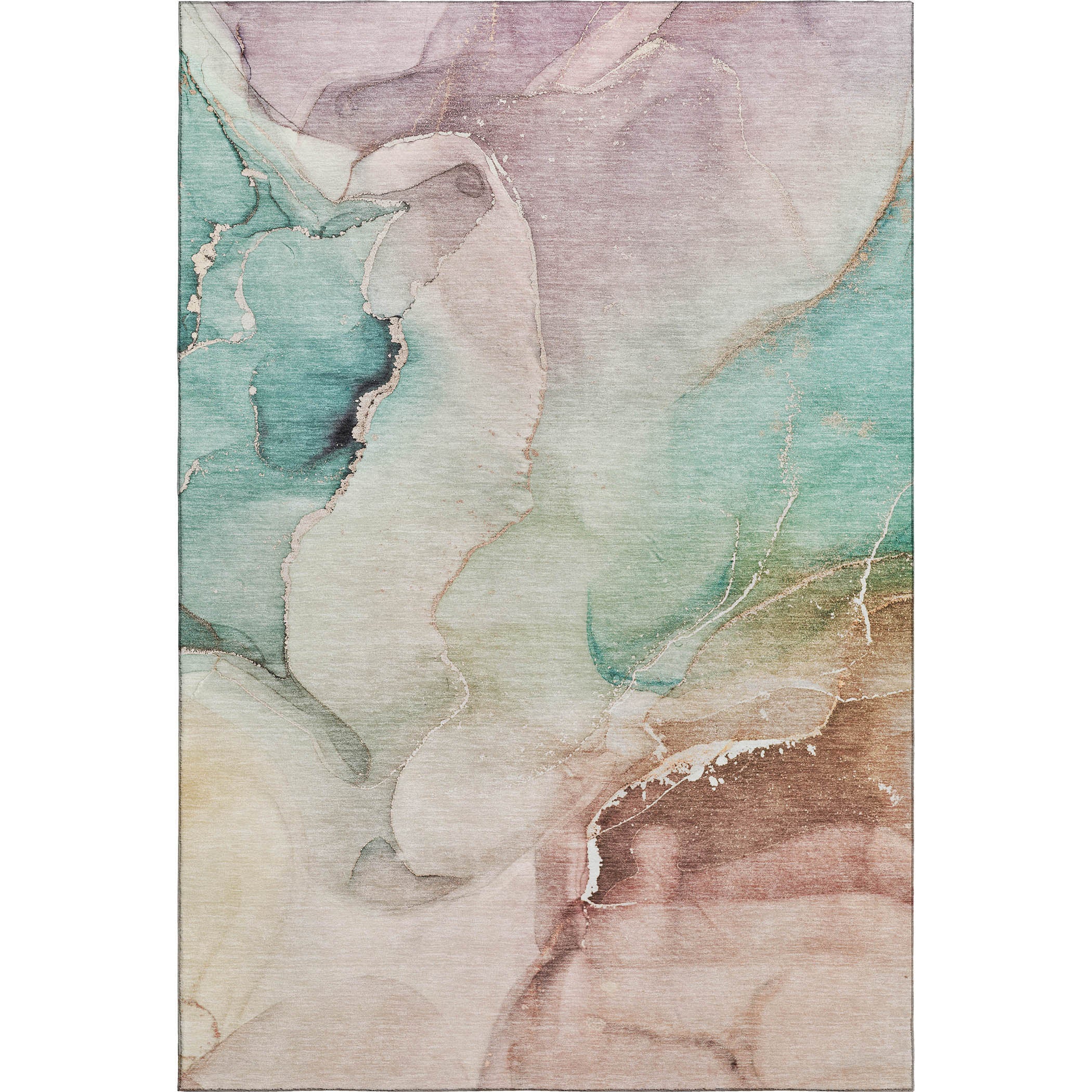 Budapest Machine Washable Transitional Teal Rug 2'6" x 3'10" #shape_Rectangle
