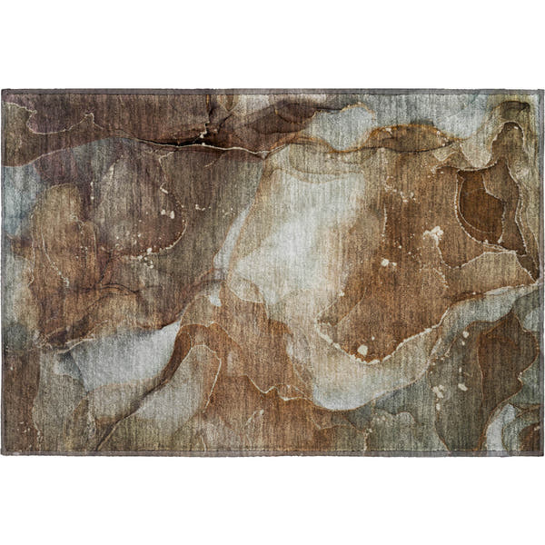 Valletta Machine Washable Transitional Brown Rug 1'8" x 2'6"
