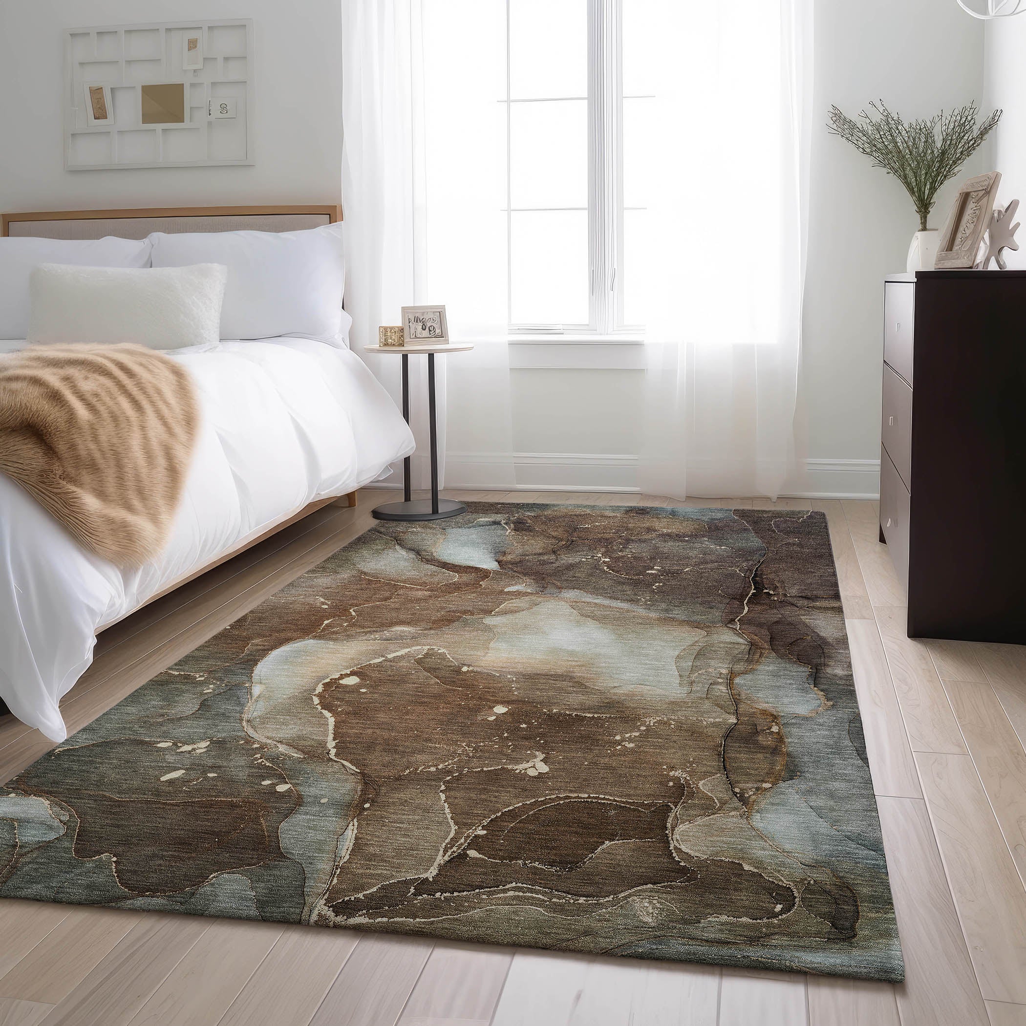 Valletta Machine Washable Transitional Brown Rug 2'6" x 3'10" #shape_Rectangle