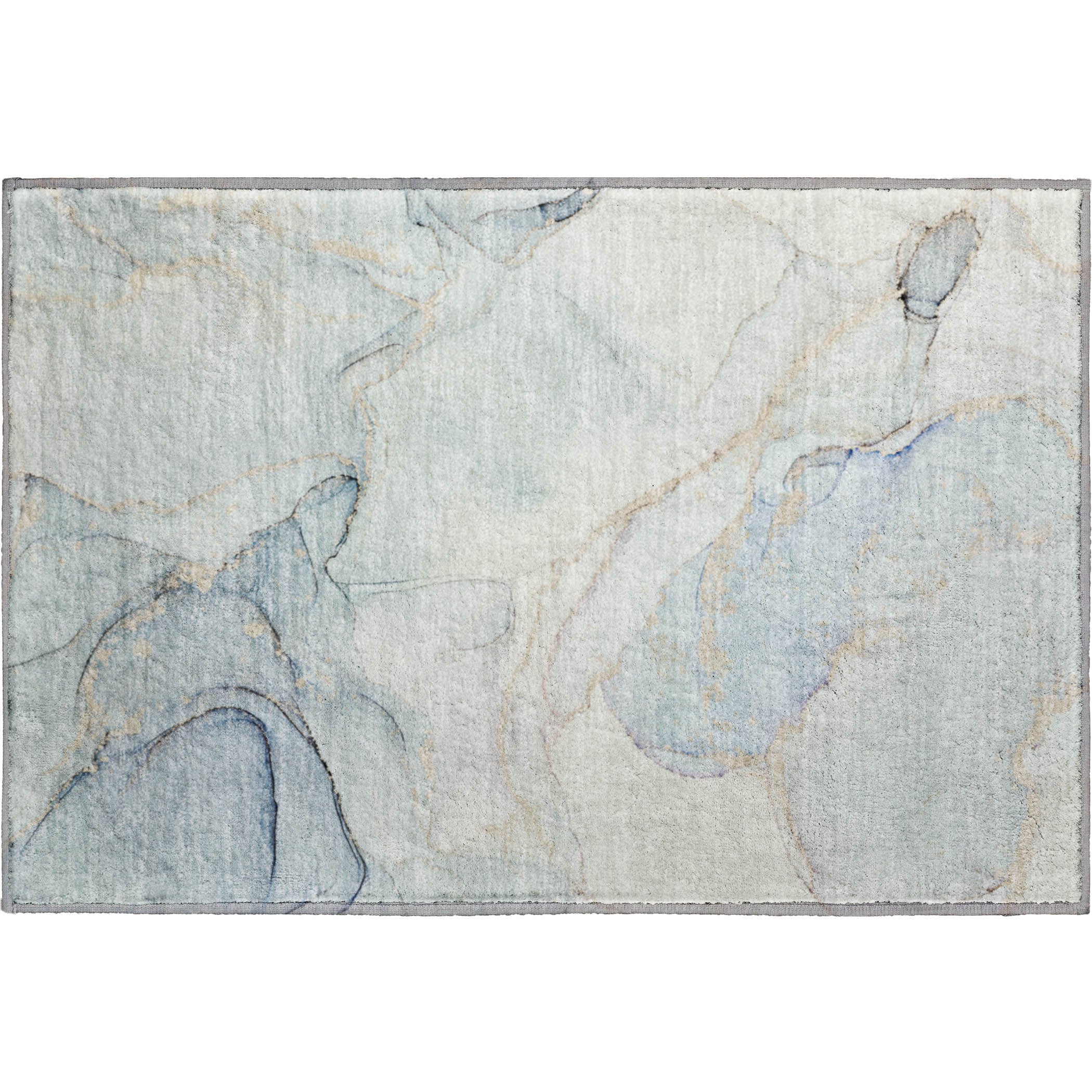 Zanzibar Machine Washable Transitional Sky Blue Rug 1'8" x 2'6" #shape_Rectangle