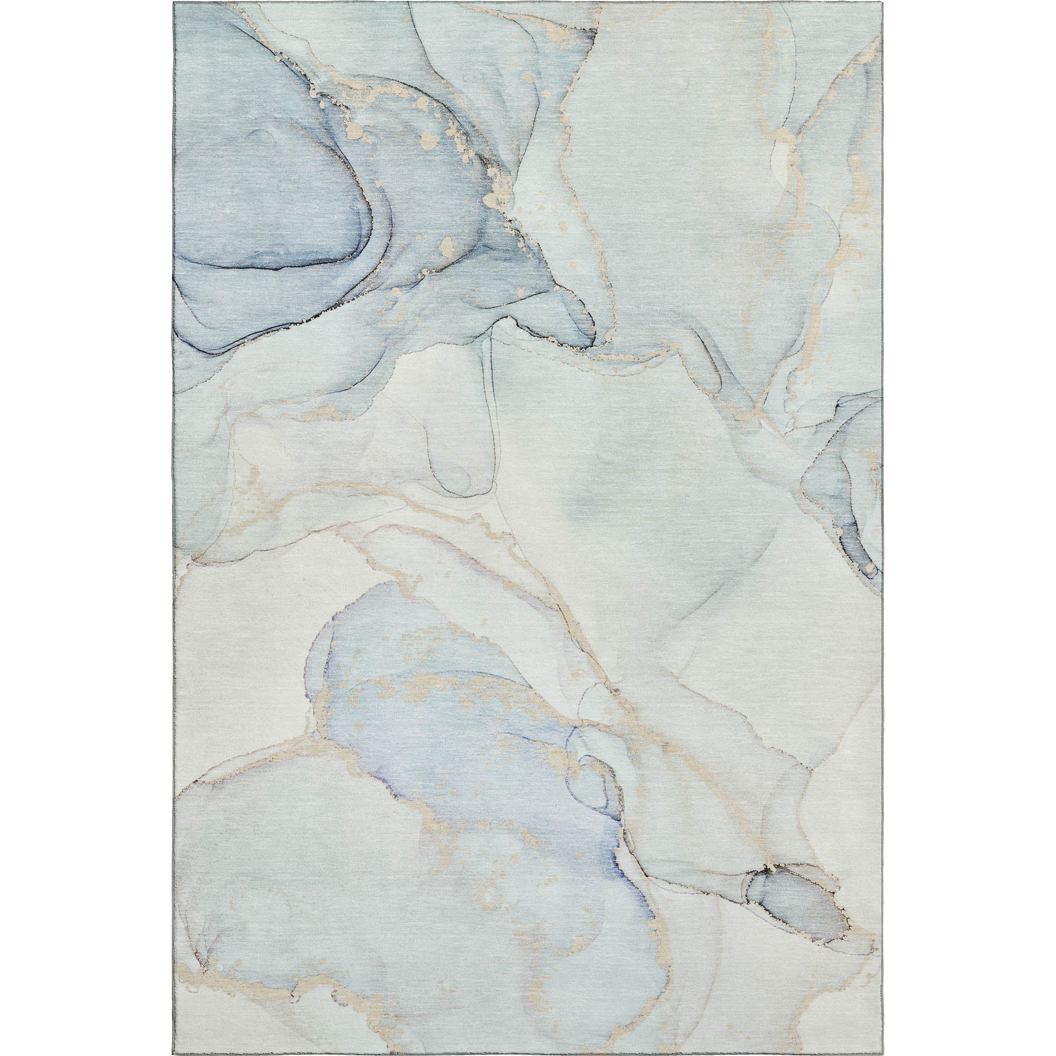 Zanzibar Machine Washable Transitional Sky Blue Rug 2'6" x 3'10" #shape_Rectangle