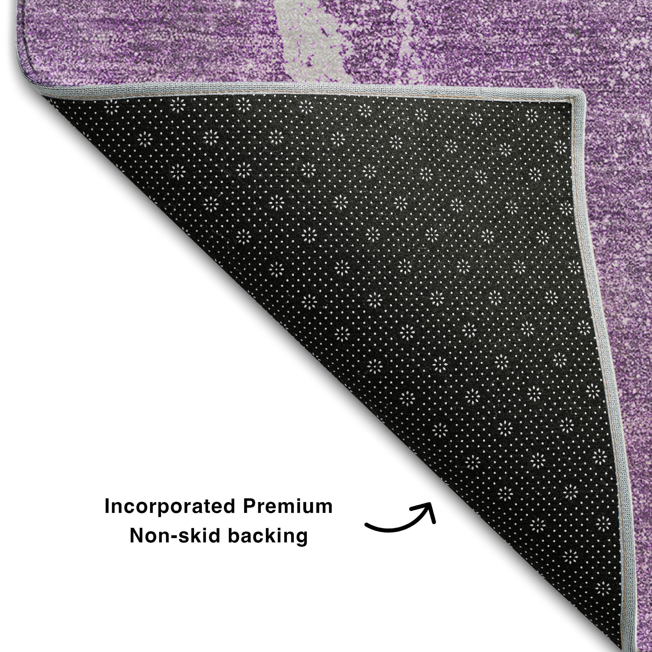 Bogota Machine Washable Transitional Lilac Purple Rug 1'8" x 2'6" #shape_Rectangle