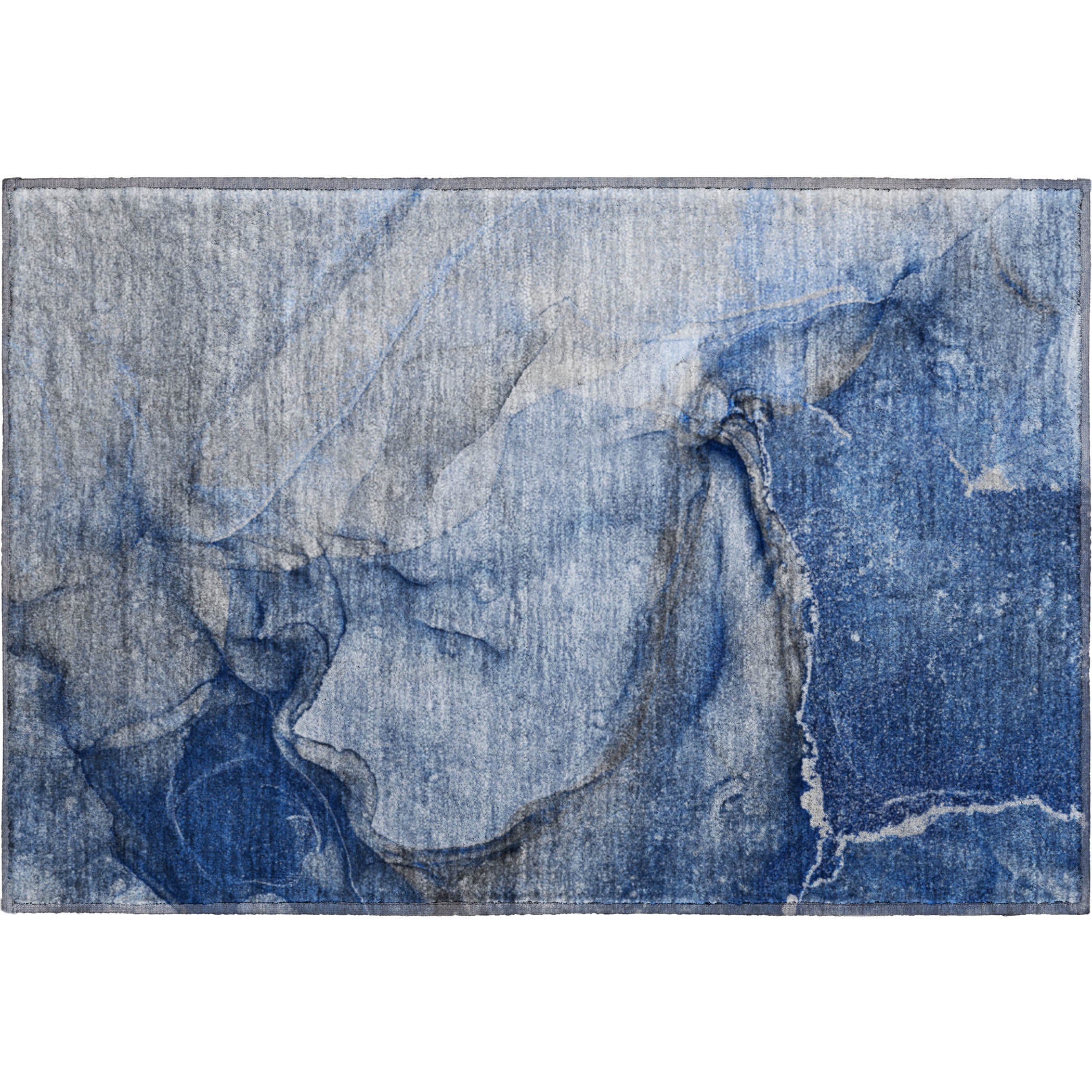 Bogota Machine Washable Transitional Navy Blue Rug 1'8" x 2'6" #shape_Rectangle