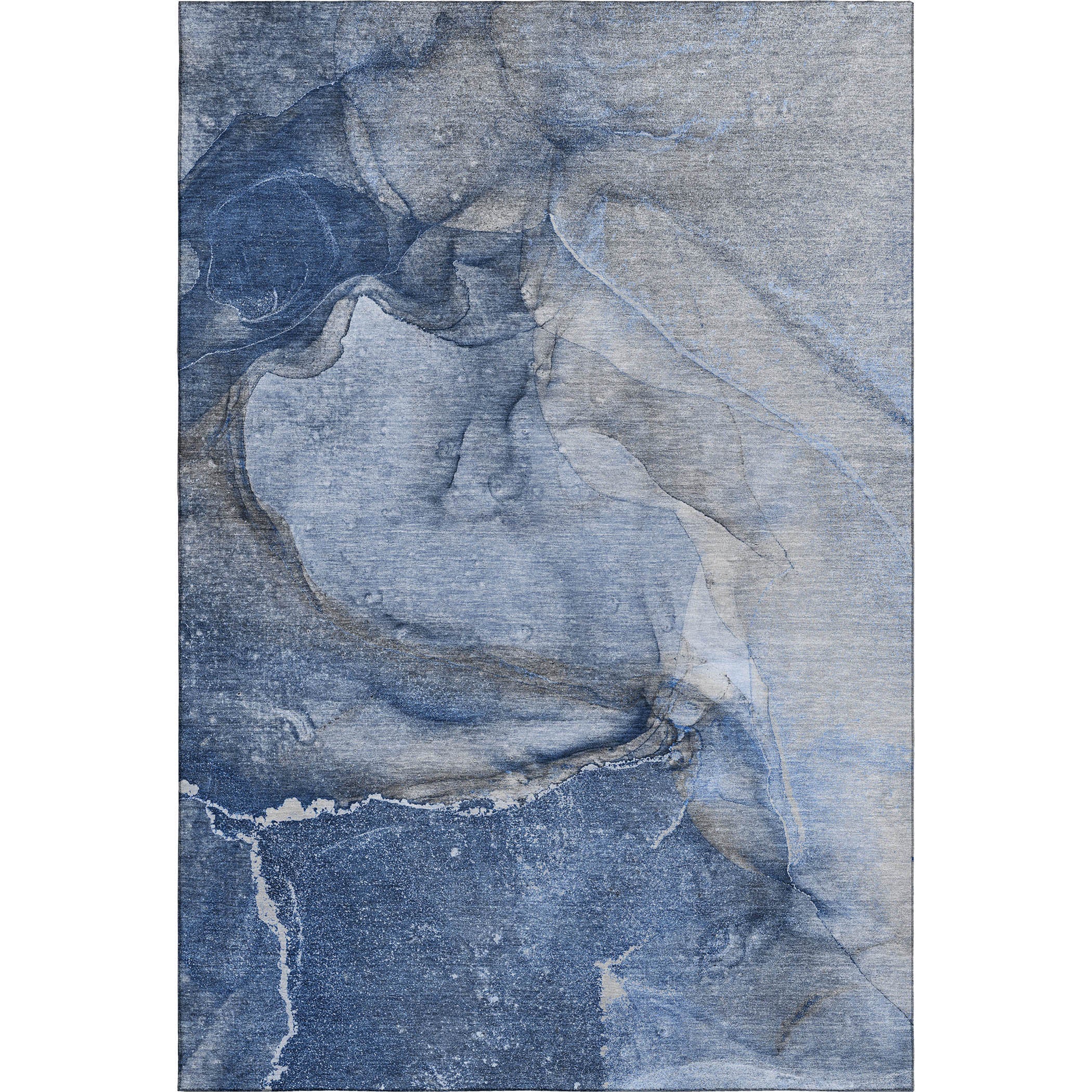 Bogota Machine Washable Transitional Navy Blue Rug 2'6" x 3'10" #shape_Rectangle