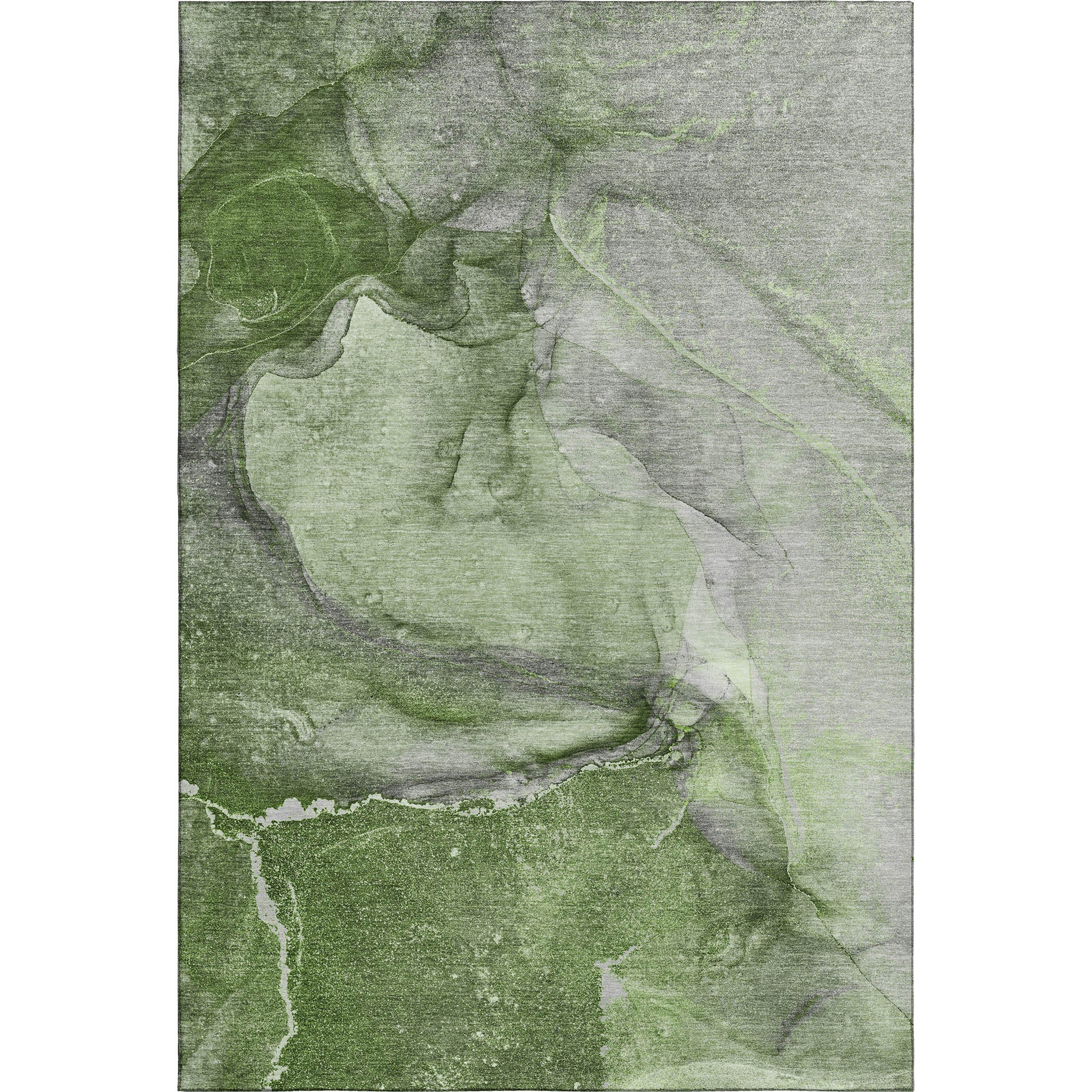 Bogota Machine Washable Transitional Olive Green Rug 2'6" x 3'10" #shape_Rectangle