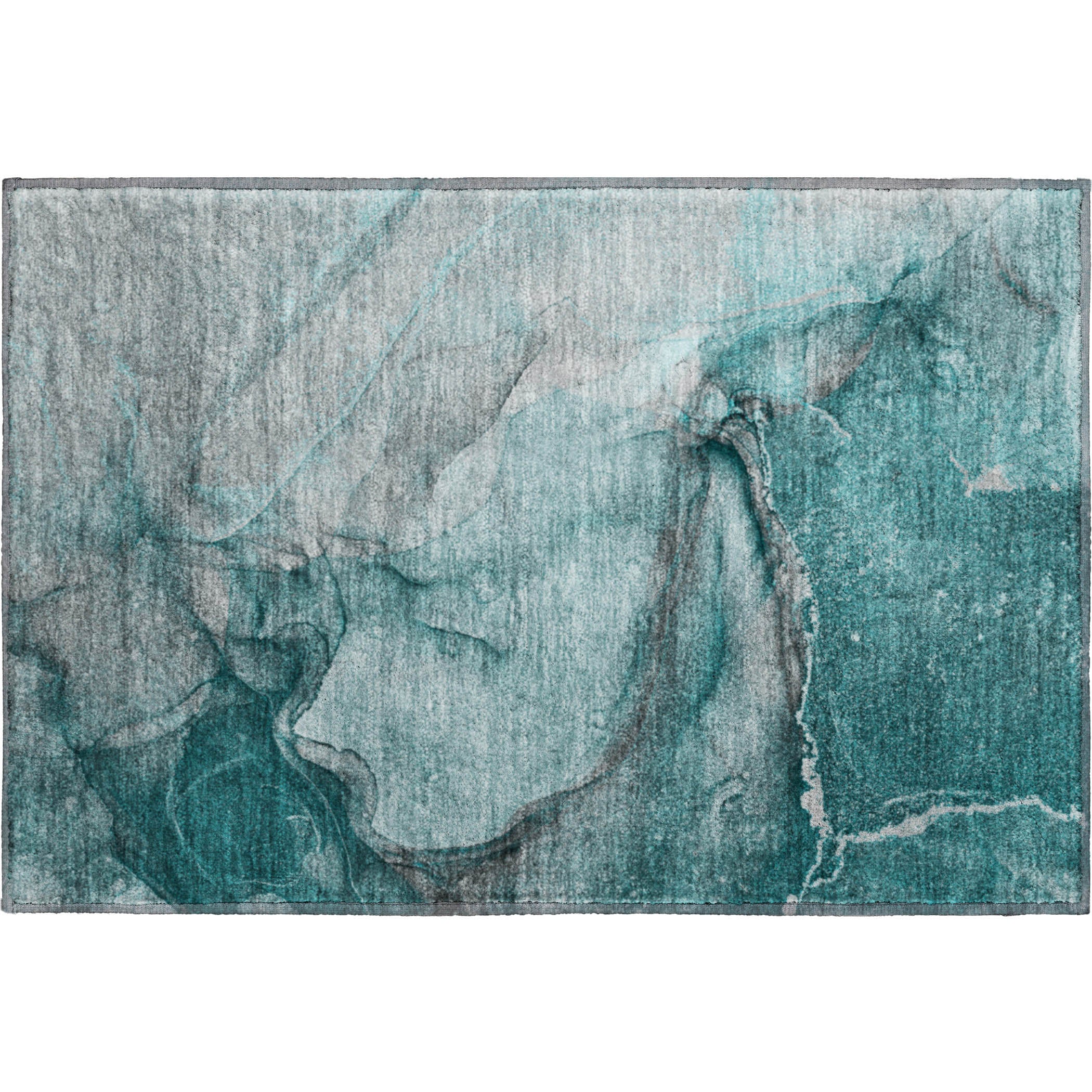 Bogota Machine Washable Transitional Teal Rug 1'8" x 2'6" #shape_Rectangle