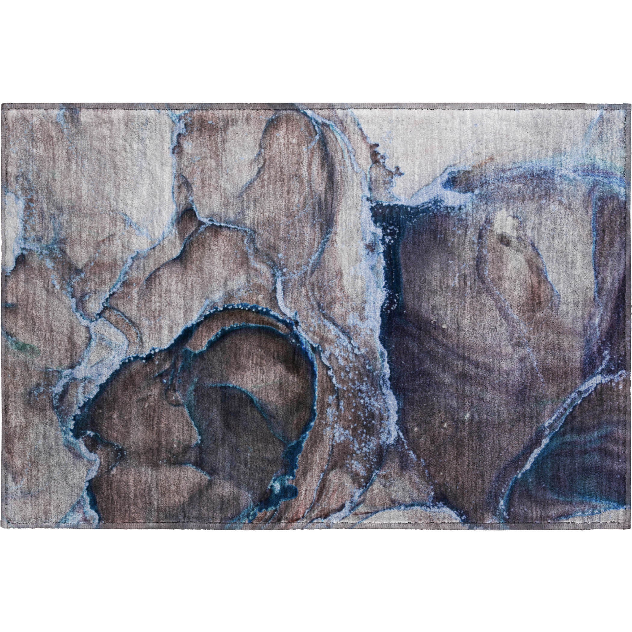 Tallinn Machine Washable Contemporary Navy Blue Rug 1'8" x 2'6" #shape_Rectangle