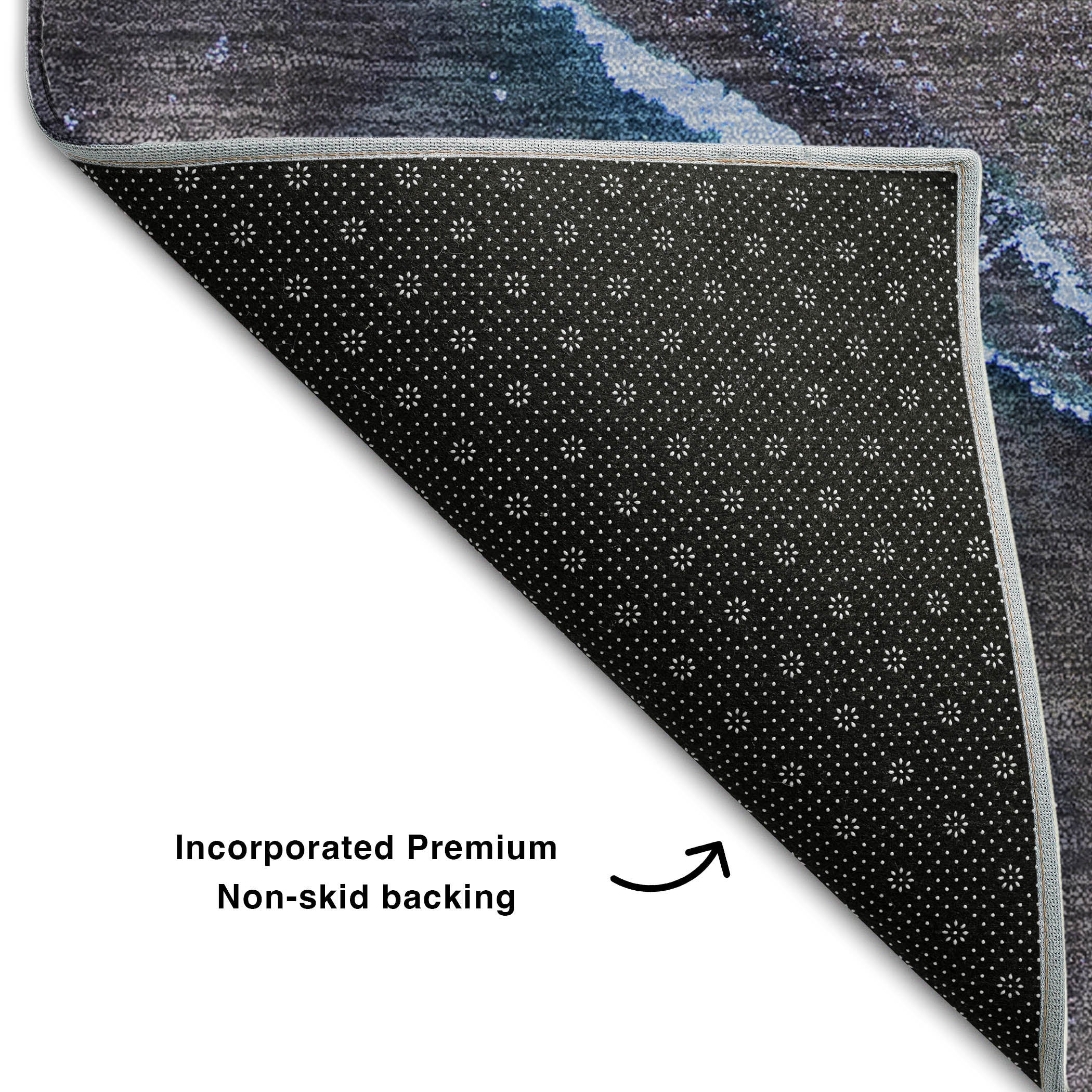 Tallinn Machine Washable Contemporary Navy Blue Rug 1'8" x 2'6" #shape_Rectangle