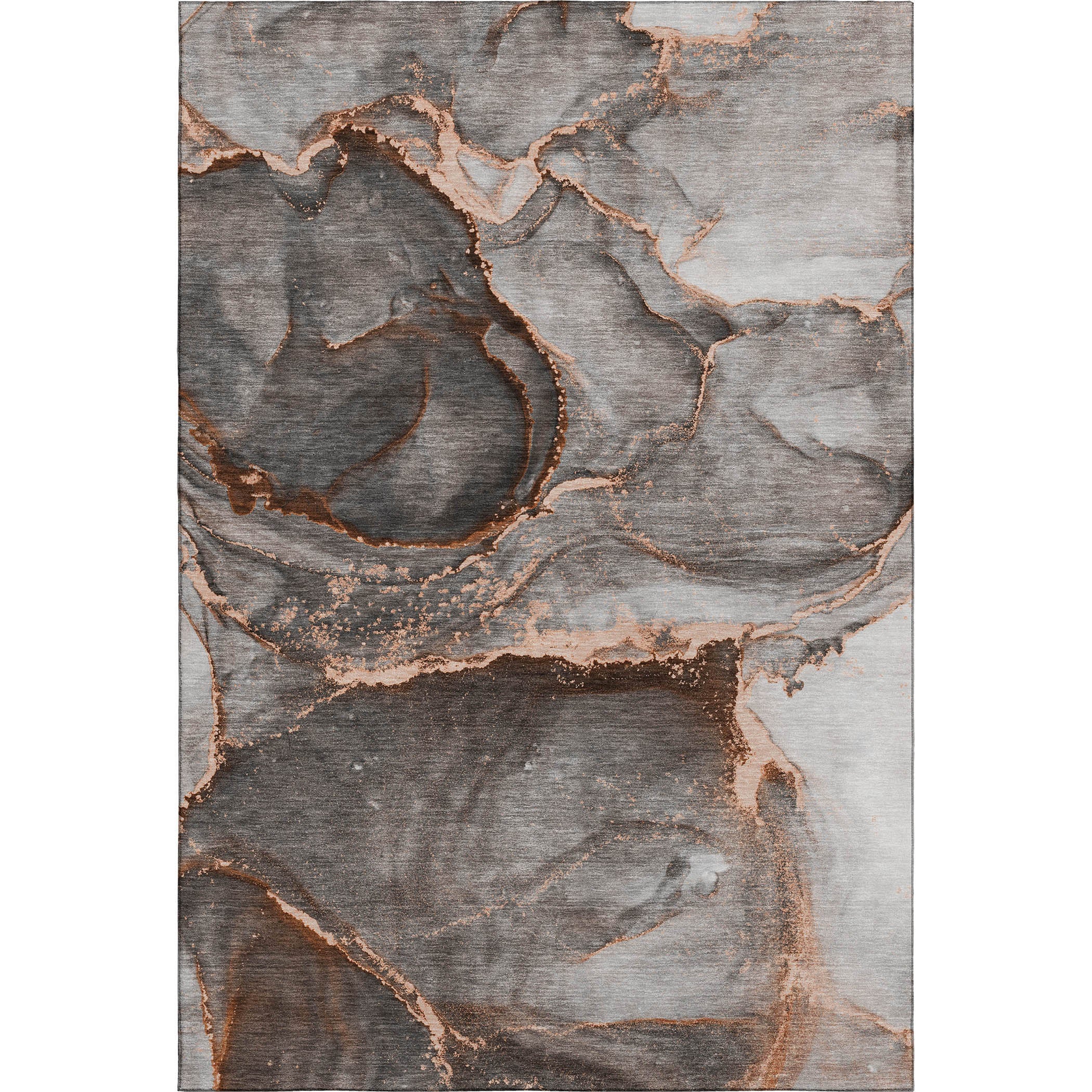 Tallinn Machine Washable Contemporary Peach Orange Rug 2'6" x 3'10" #shape_Rectangle