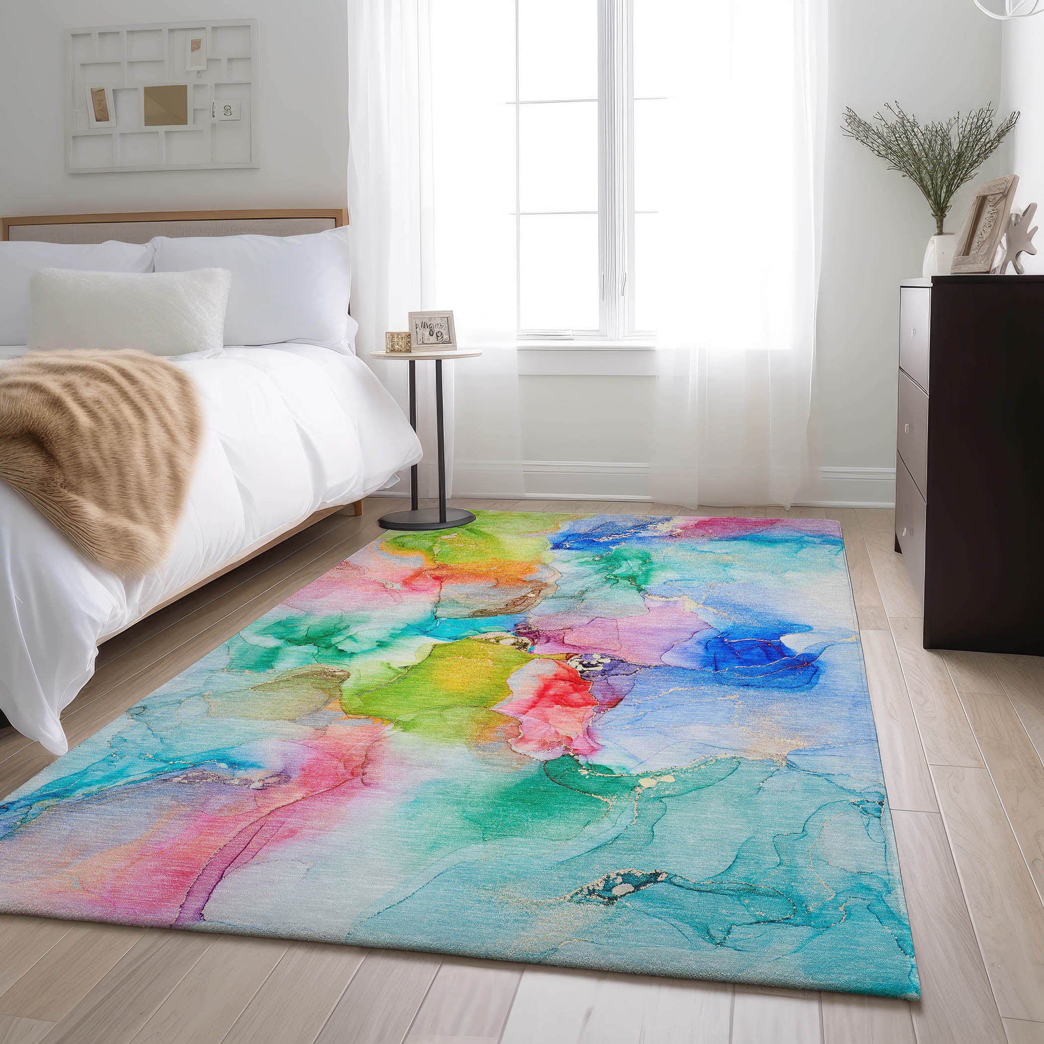 Reykjavik Machine Washable Transitional Blue Rug 2'6" x 3'10" #shape_Rectangle