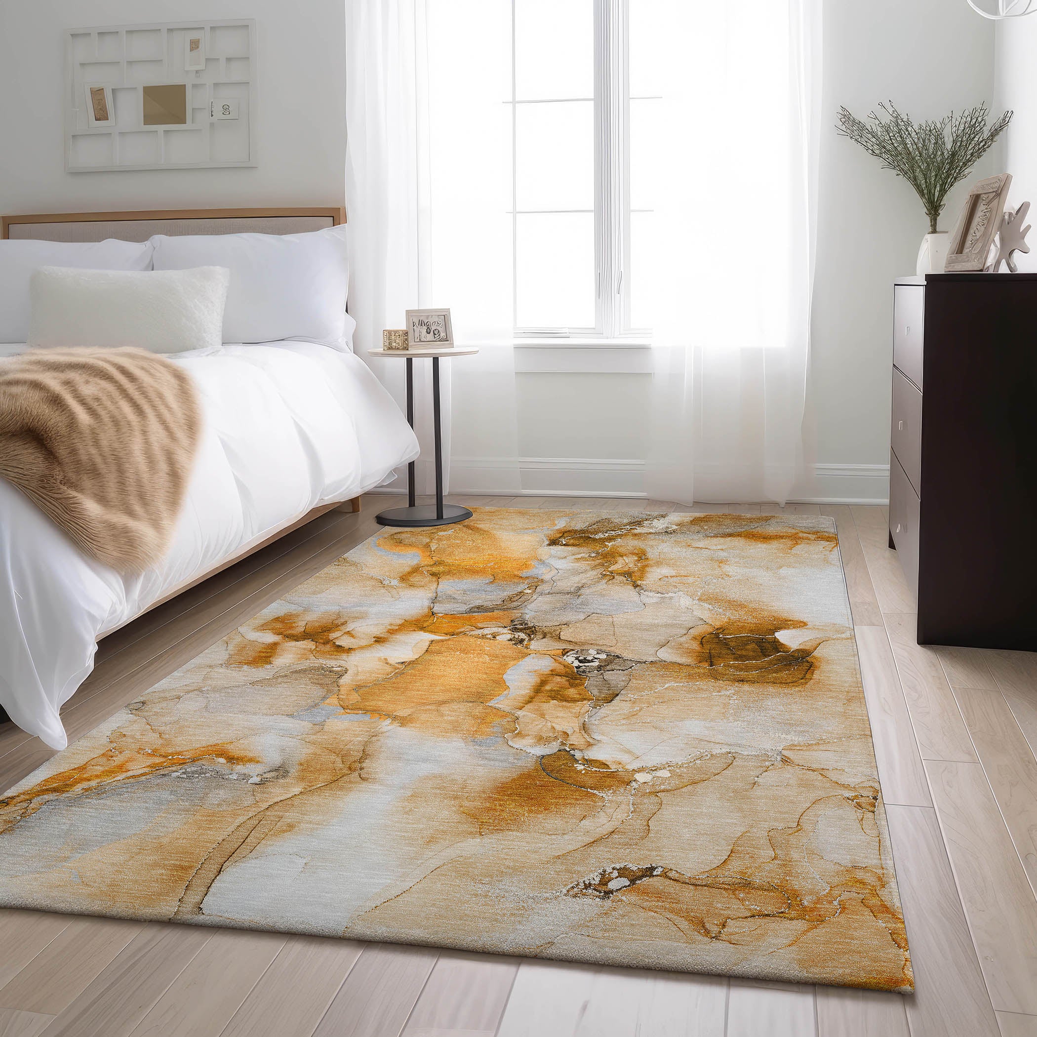 Reykjavik Machine Washable Transitional Orange Rug 2'6" x 3'10" #shape_Rectangle