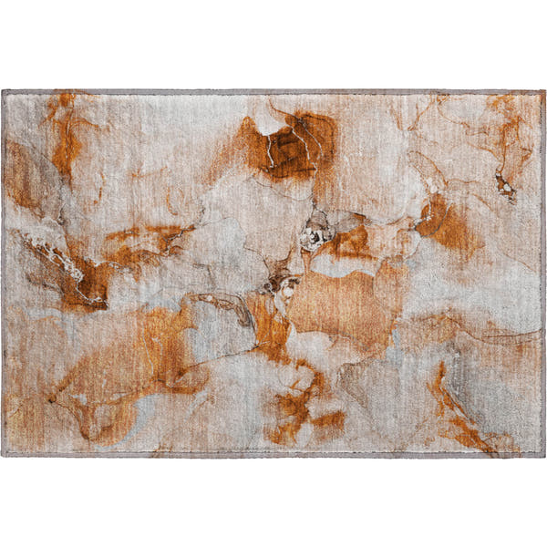 Reykjavik Machine Washable Transitional Paprika Orange Rug 1'8" x 2'6"