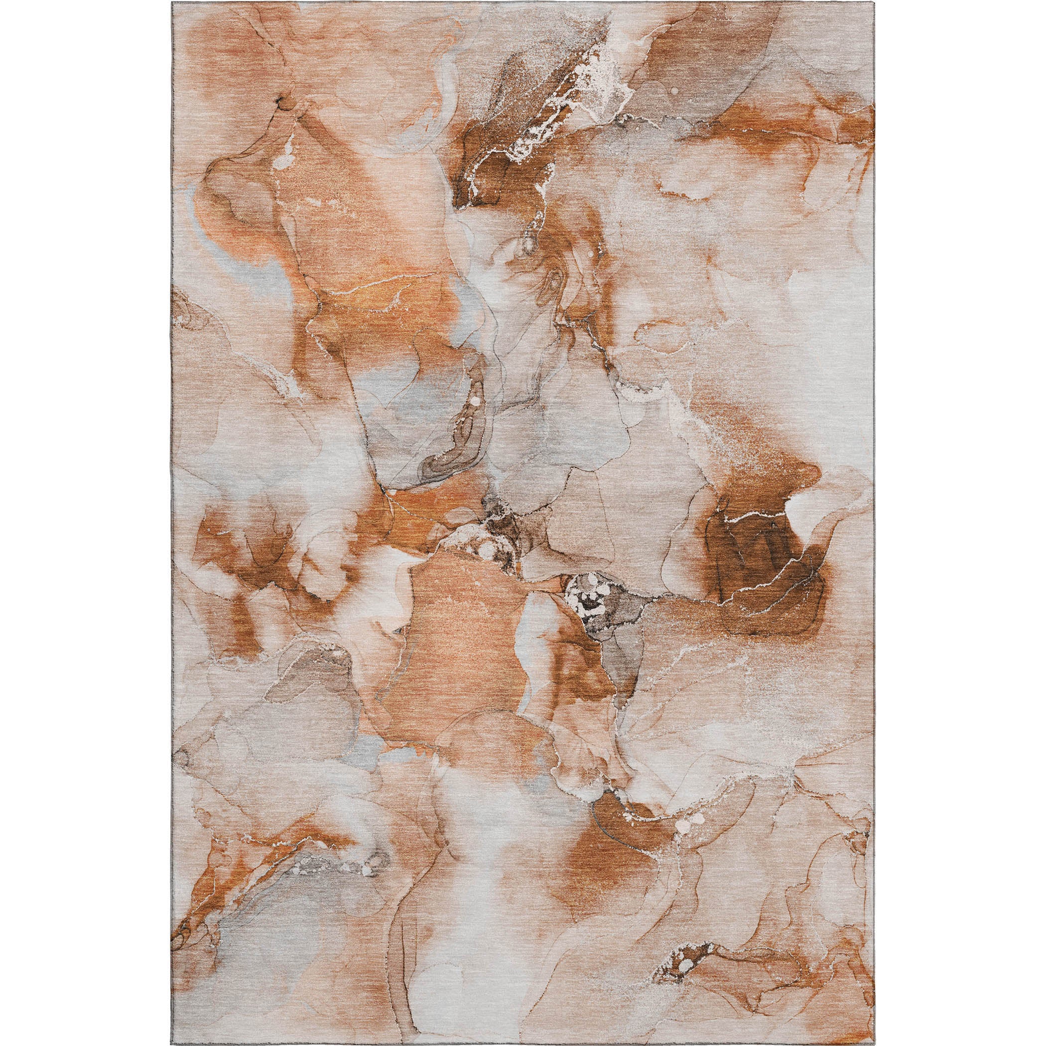 Reykjavik Machine Washable Transitional Paprika Orange Rug 2'6" x 3'10" #shape_Rectangle
