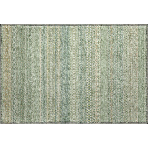 Porto Machine Washable Transitional Aloe Green Rug 1'8" x 2'6"