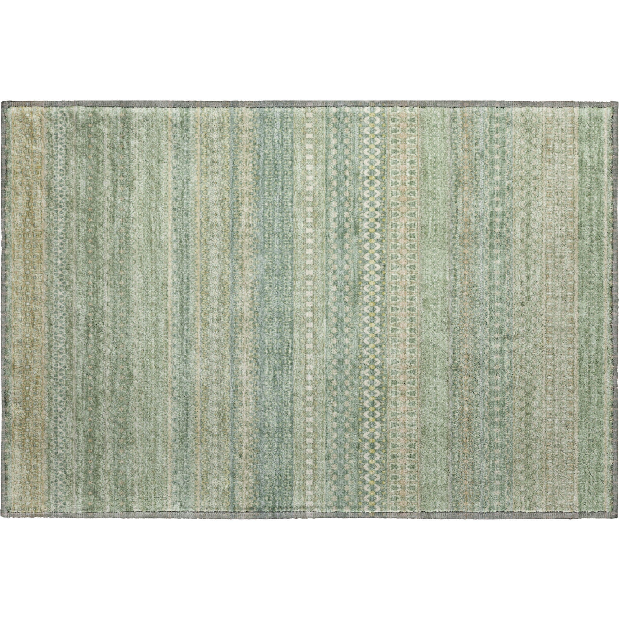 Porto Machine Washable Transitional Aloe Green Rug 1'8" x 2'6" #shape_Rectangle