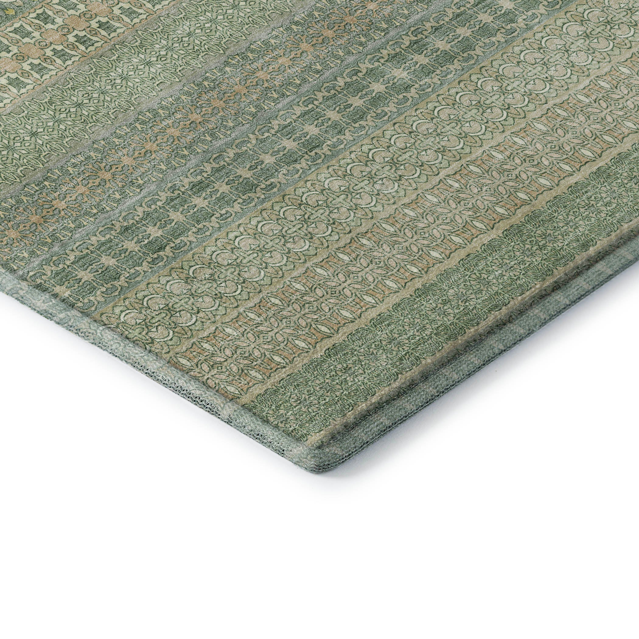 Porto Machine Washable Transitional Aloe Green Rug 1'8" x 2'6" #shape_Rectangle