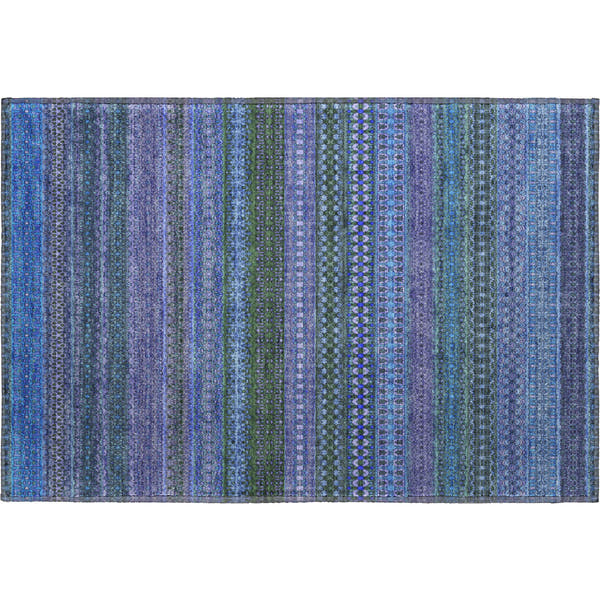 Porto Machine Washable Transitional Blue Rug 1'8" x 2'6"