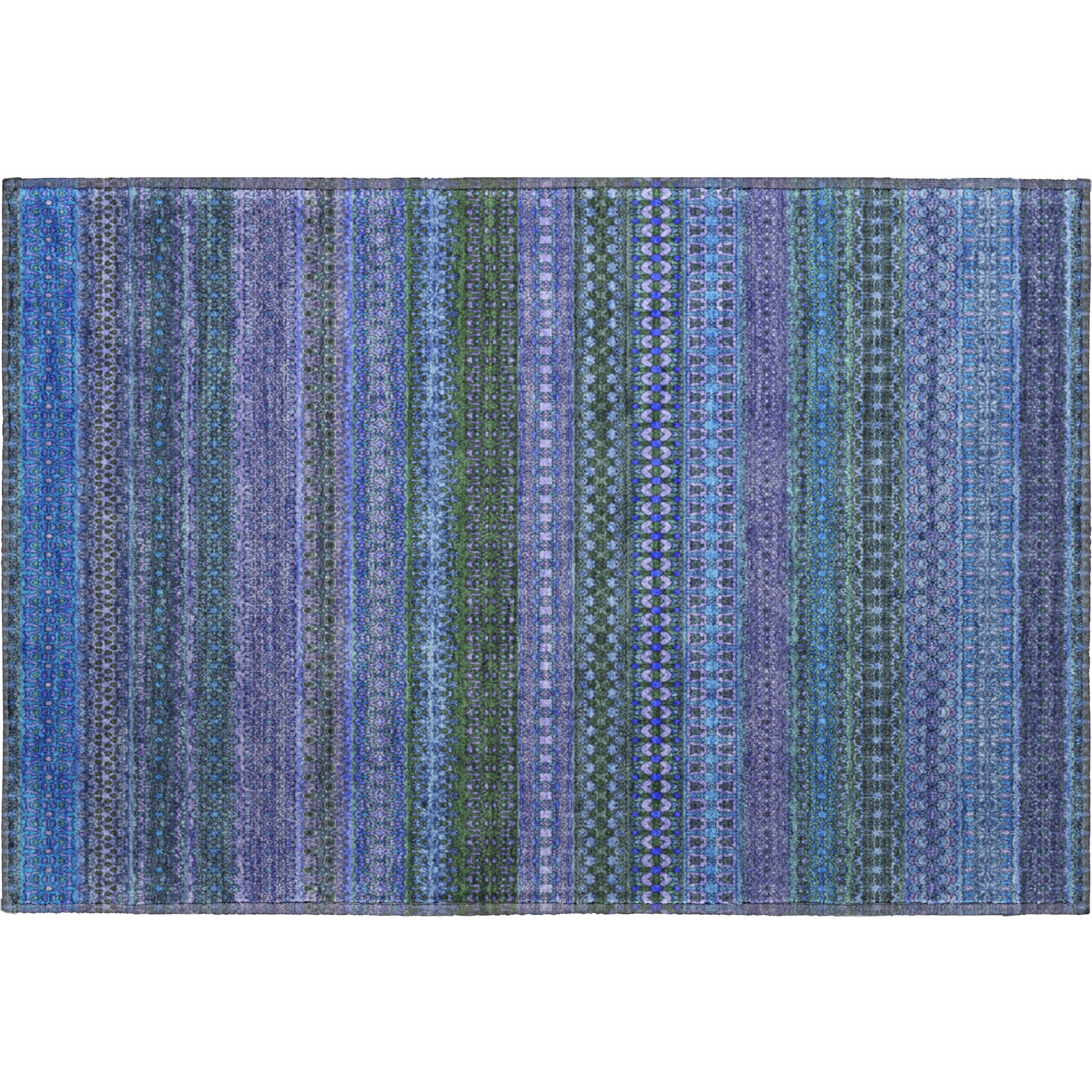 Porto Machine Washable Transitional Blue Rug 1'8" x 2'6" #shape_Rectangle