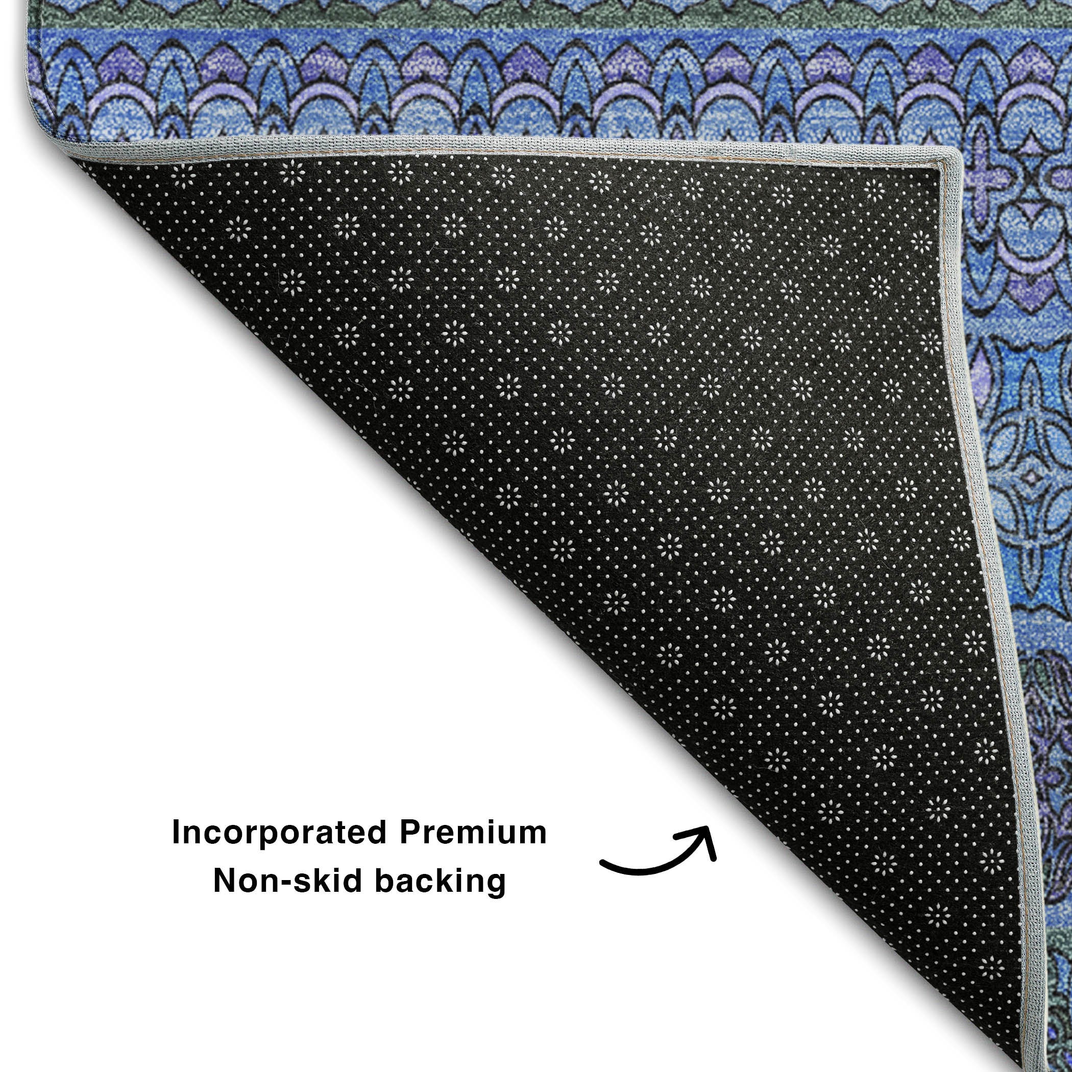 Porto Machine Washable Transitional Blue Rug 1'8" x 2'6" #shape_Rectangle