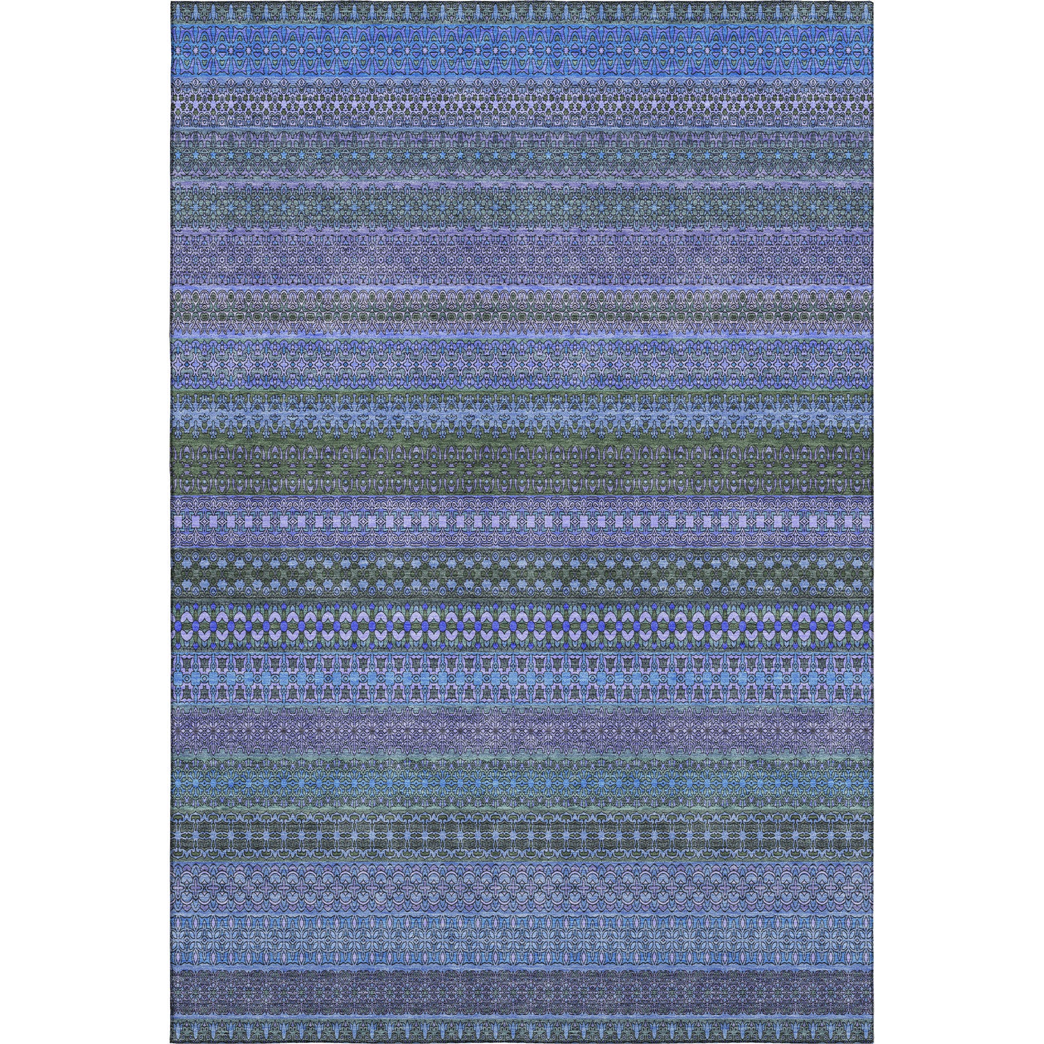 Porto Machine Washable Transitional Blue Rug 2'6" x 3'10" #shape_Rectangle