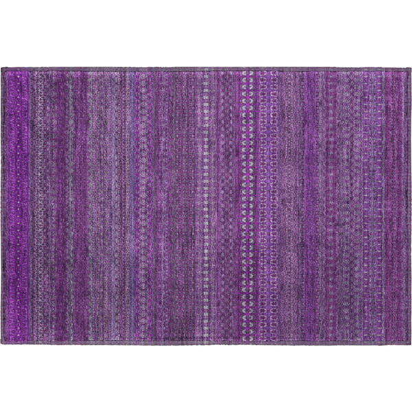 Porto Machine Washable Transitional Eggplant Purple Rug 1'8" x 2'6"