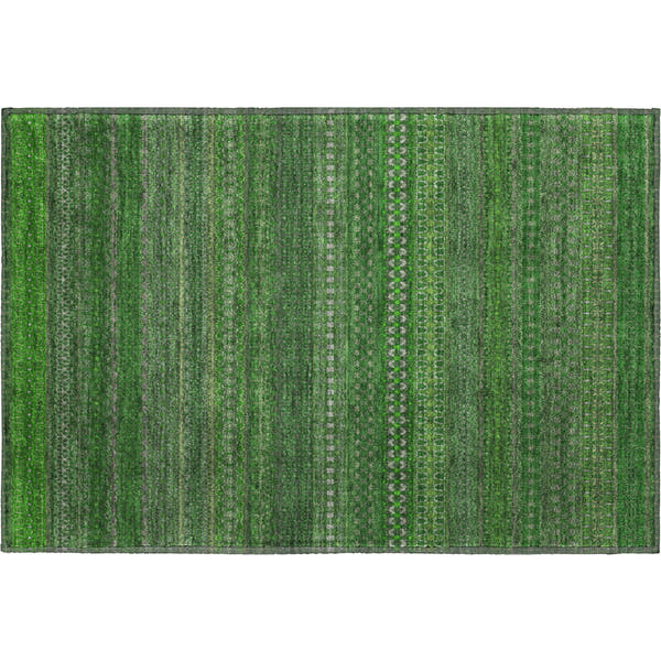 Porto Machine Washable Transitional Fern Green Rug 1'8" x 2'6"