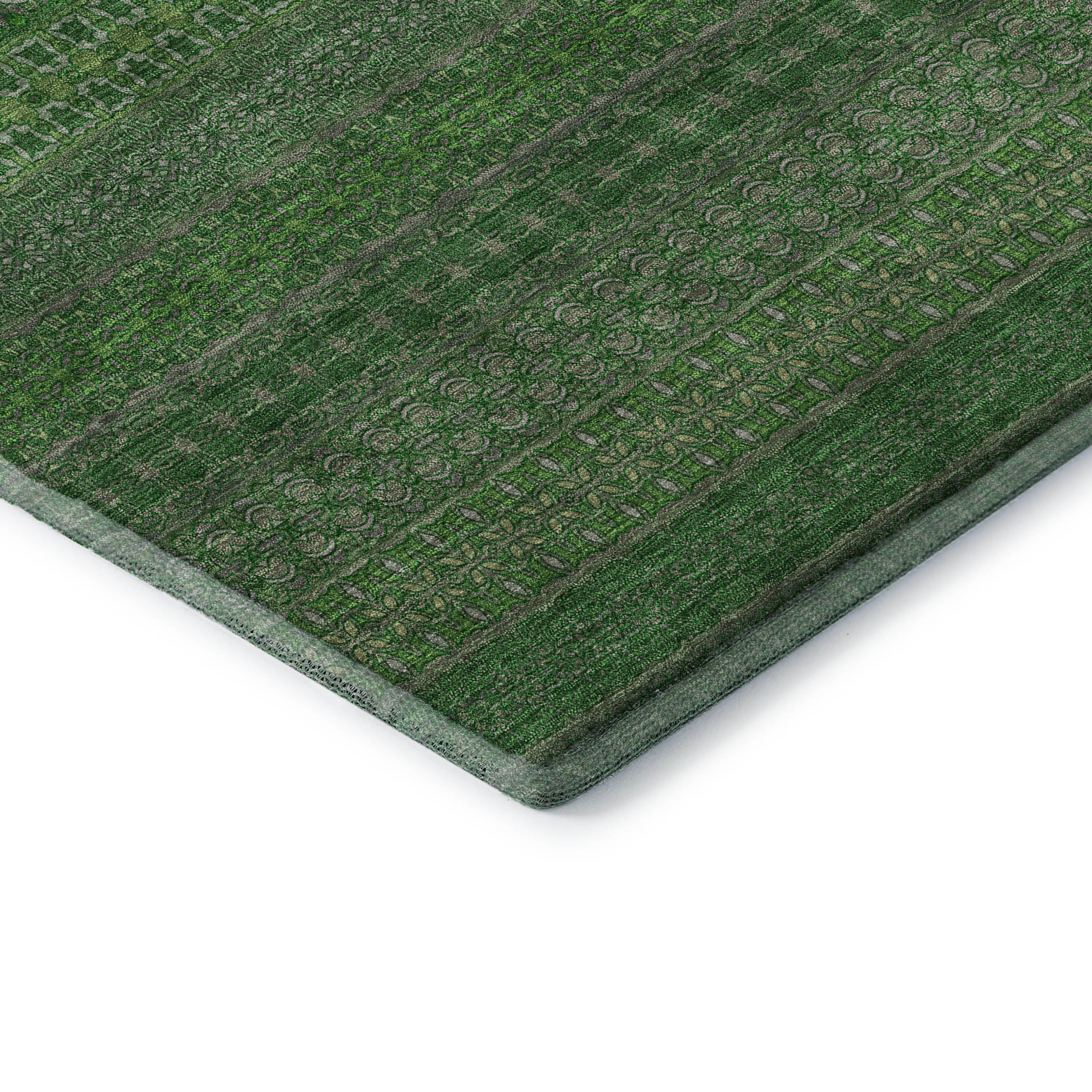 Porto Machine Washable Transitional Fern Green Rug 1'8" x 2'6" #shape_Rectangle