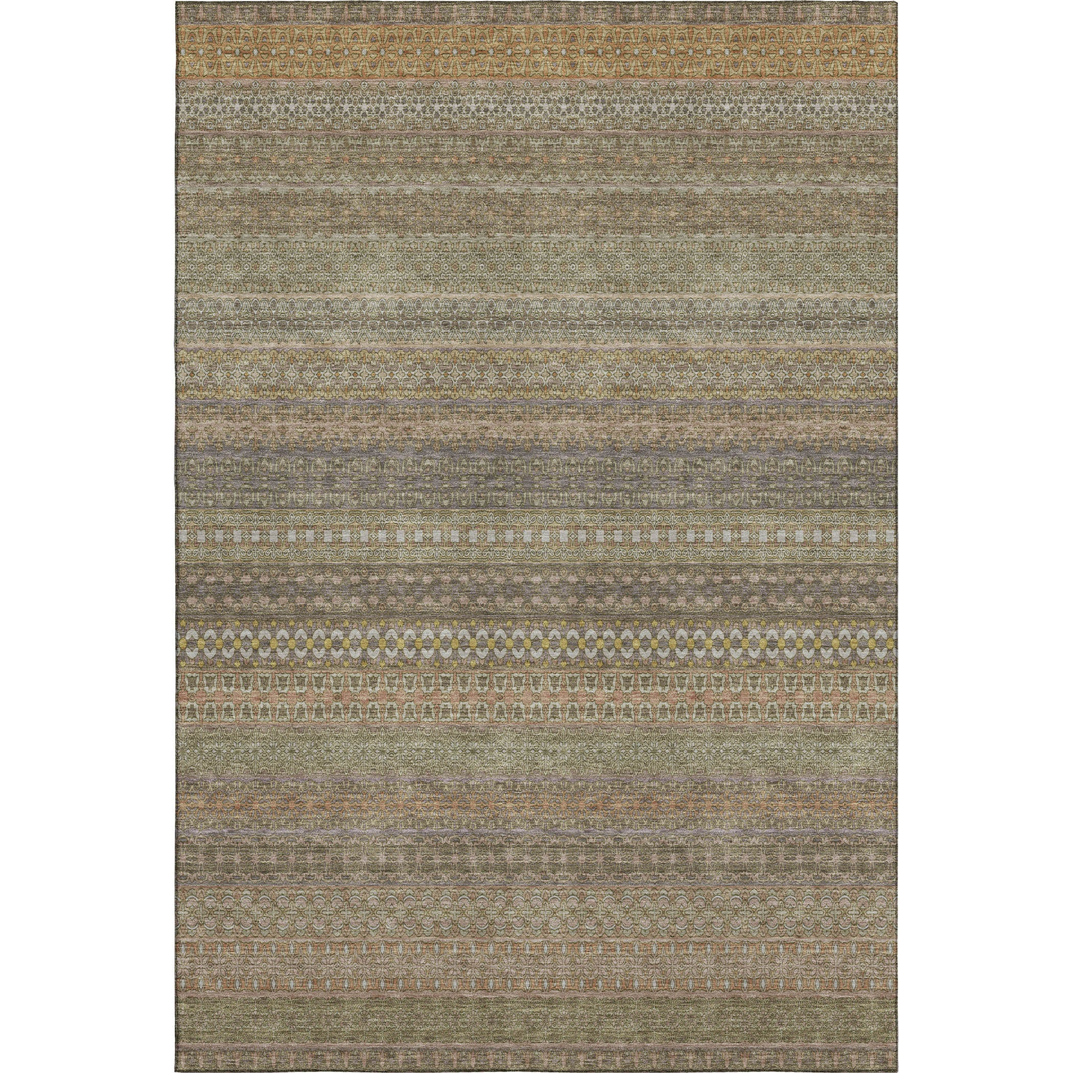 Porto Machine Washable Transitional Khaki Brown Rug 2'6" x 3'10" #shape_Rectangle