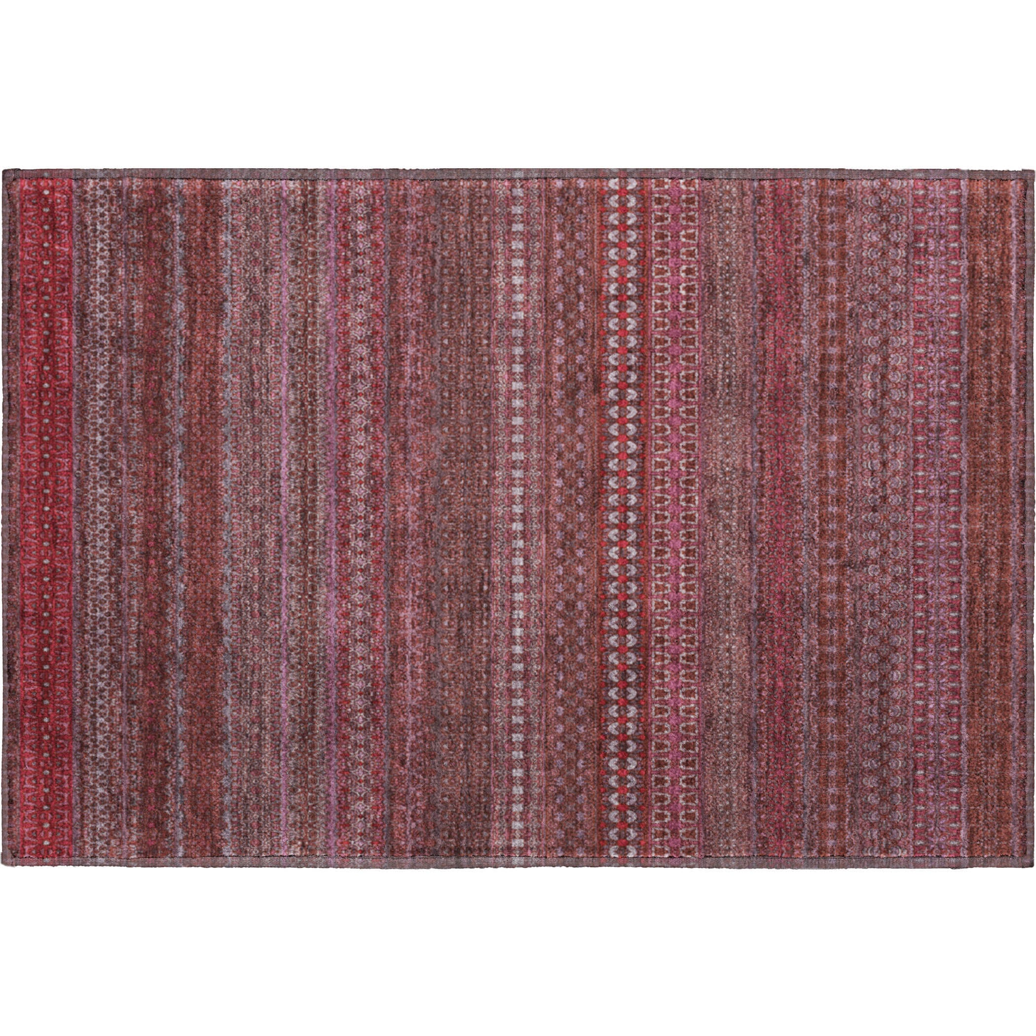 Porto Machine Washable Transitional Merlot Red Rug 1'8" x 2'6" #shape_Rectangle