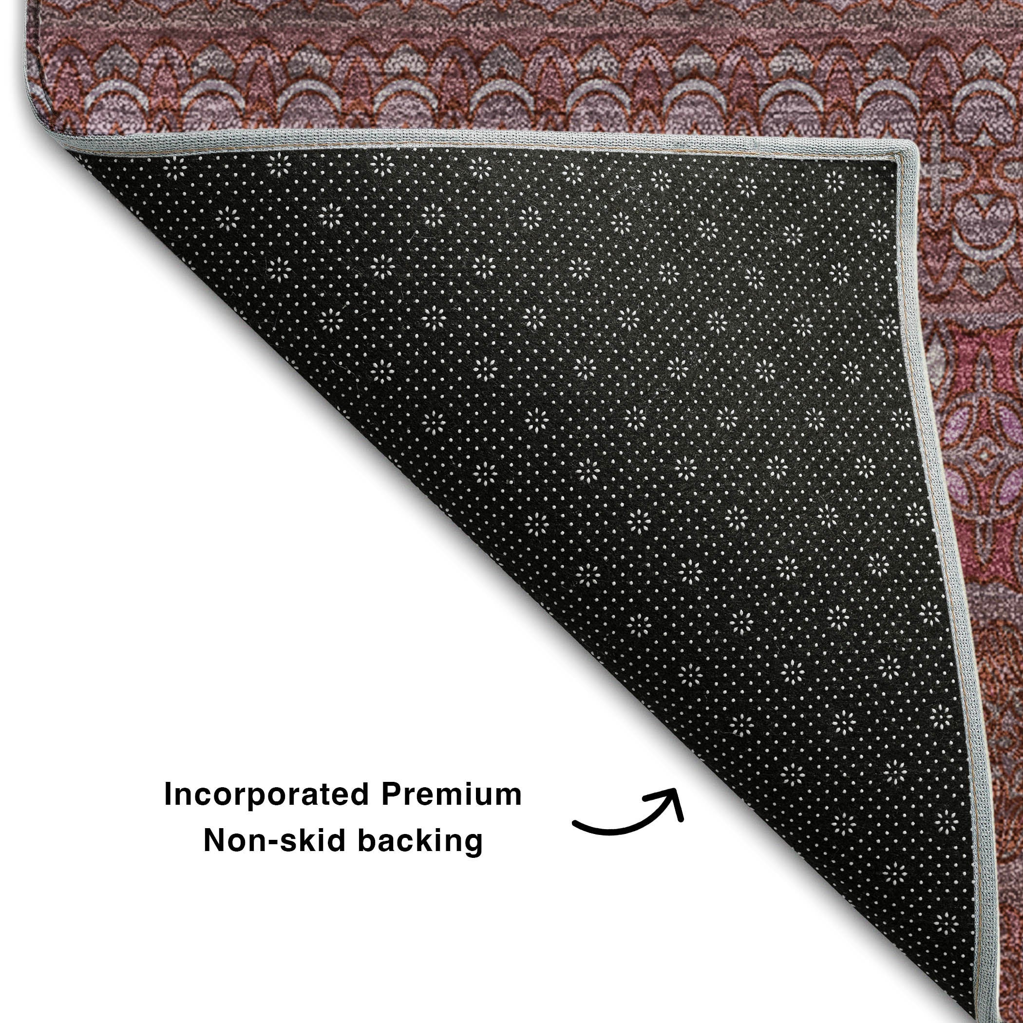 Porto Machine Washable Transitional Merlot Red Rug 1'8" x 2'6" #shape_Rectangle