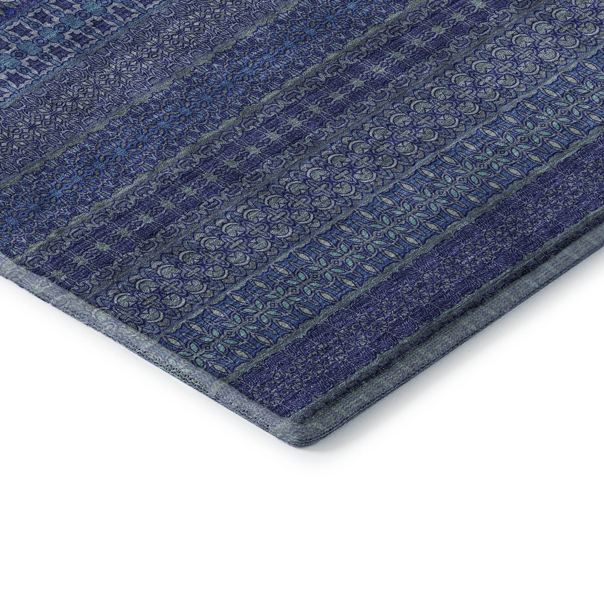 Porto Machine Washable Transitional Navy Blue Rug 1'8" x 2'6" #shape_Rectangle