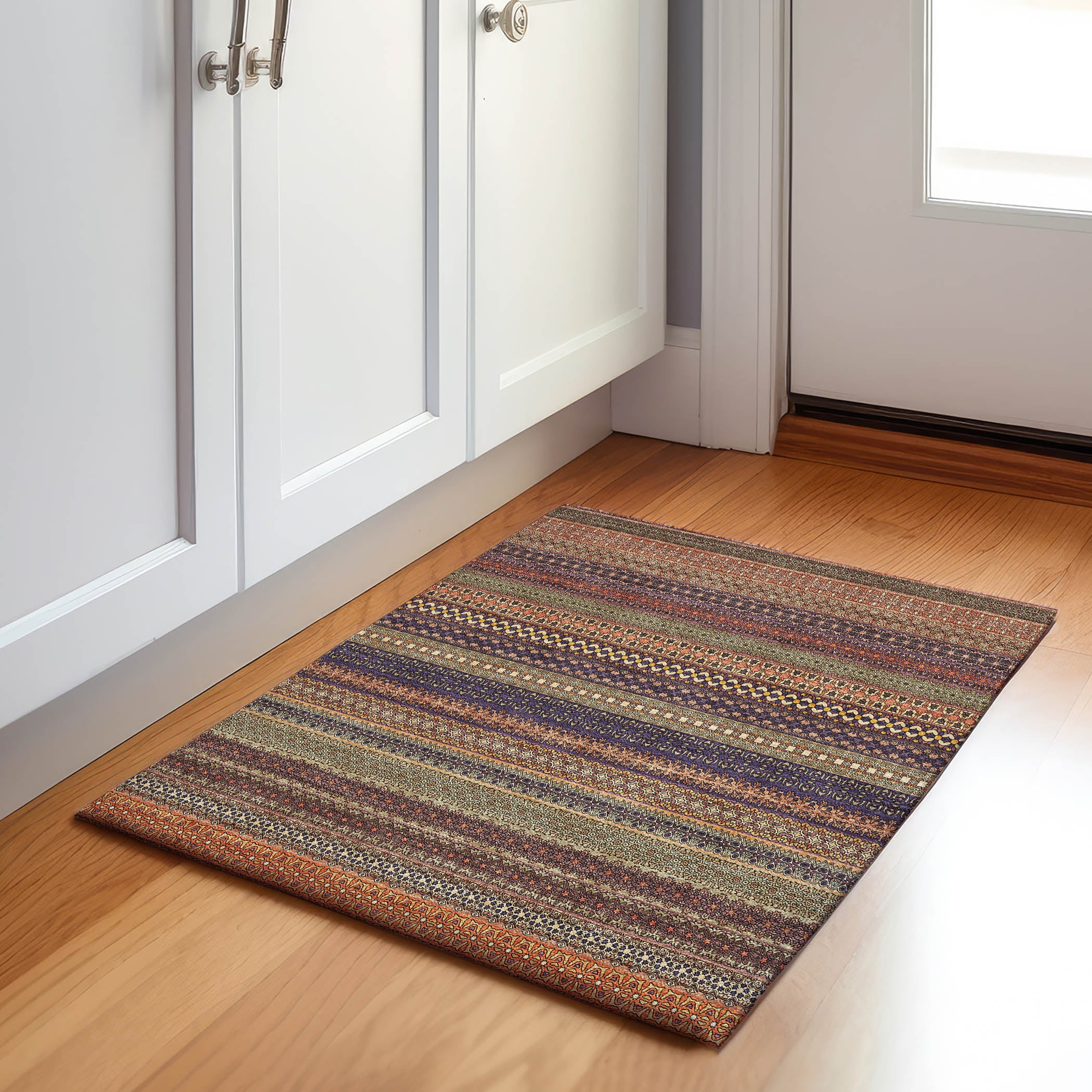 Porto Machine Washable Transitional Paprika Orange Rug 1'8" x 2'6" #shape_Rectangle