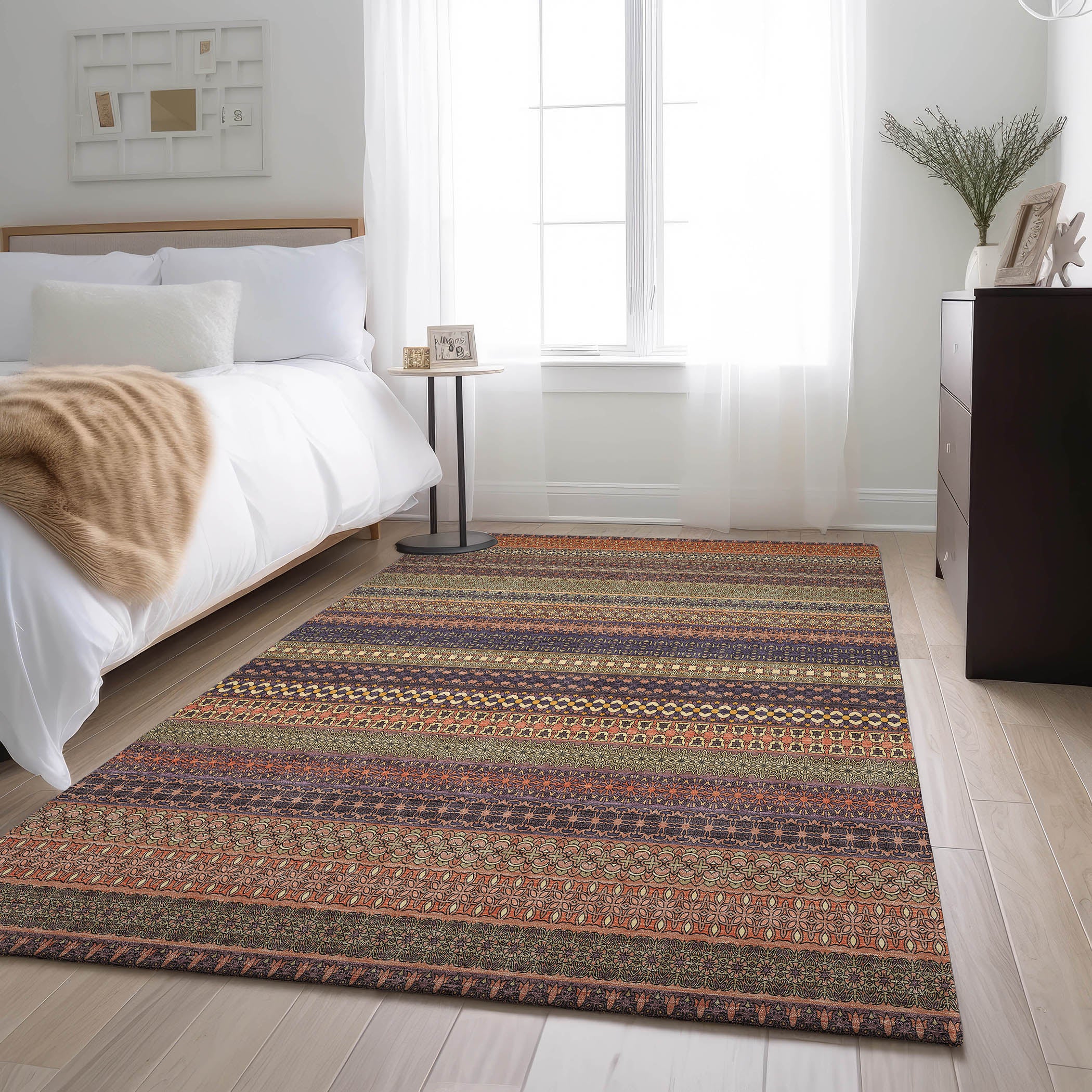Porto Machine Washable Transitional Paprika Orange Rug 2'6" x 3'10" #shape_Rectangle