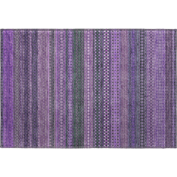 Porto Machine Washable Transitional Purple Rug 1'8" x 2'6"