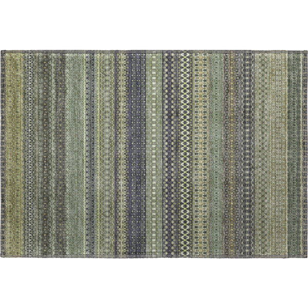 Porto Machine Washable Transitional Sage Green Rug 1'8" x 2'6"