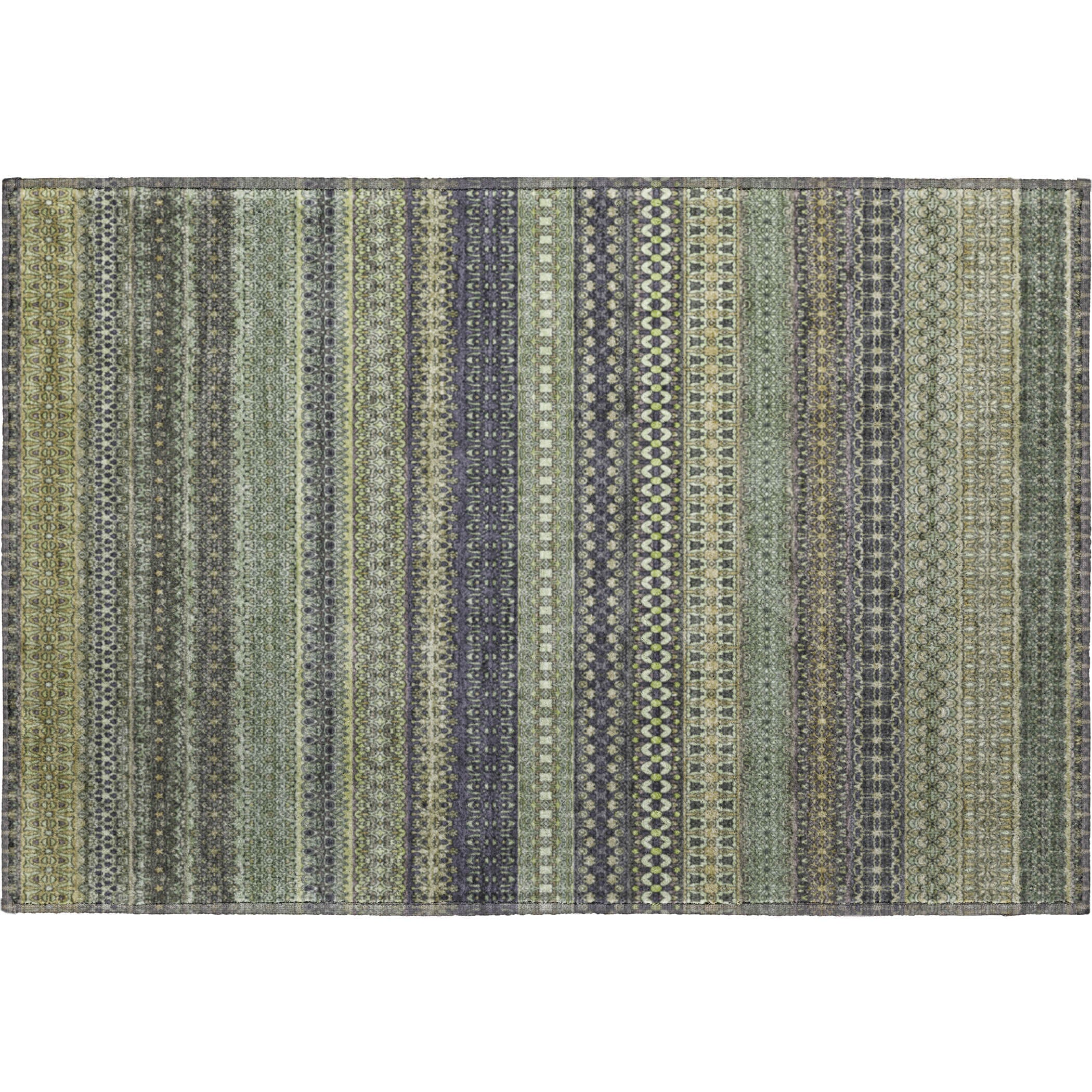 Porto Machine Washable Transitional Sage Green Rug 1'8" x 2'6" #shape_Rectangle