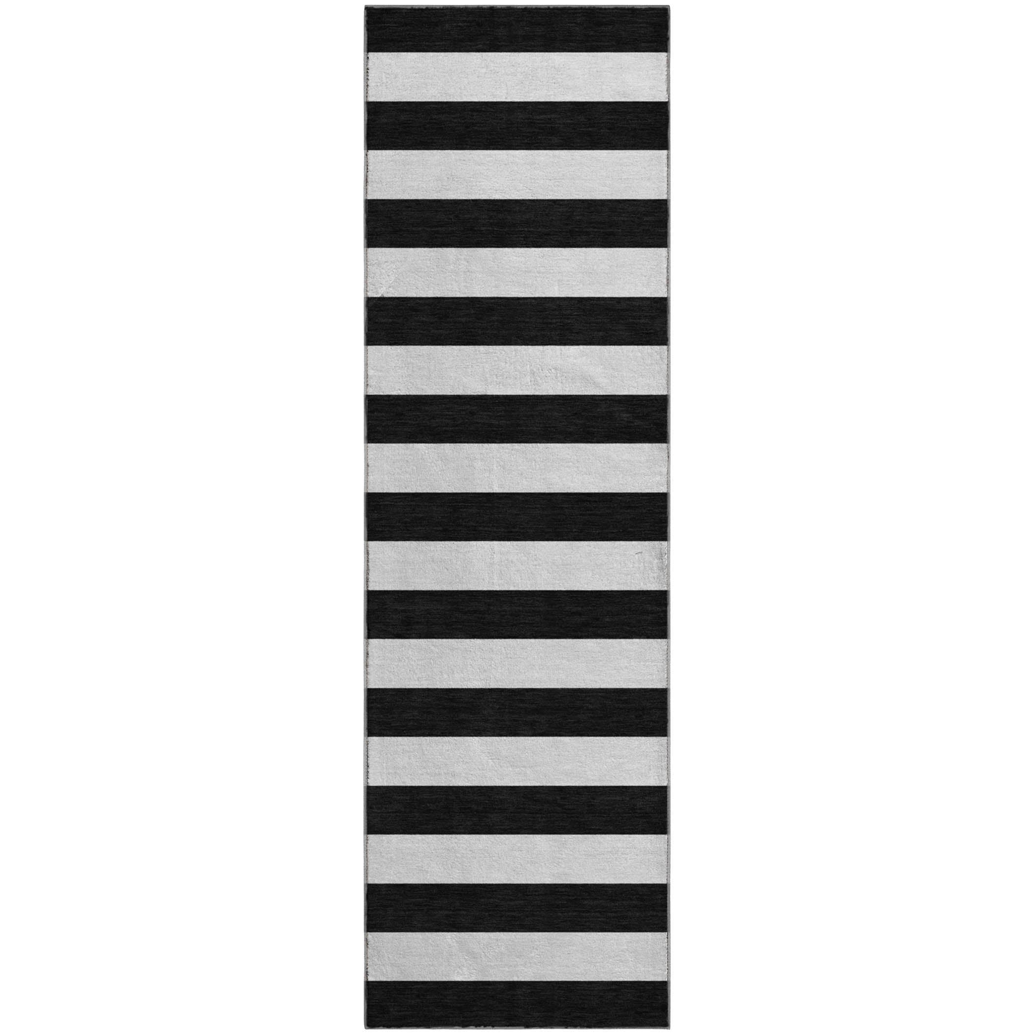 Budapest Machine Washable Transitional Black Rug 2'3" x 7'6" #shape_Runner