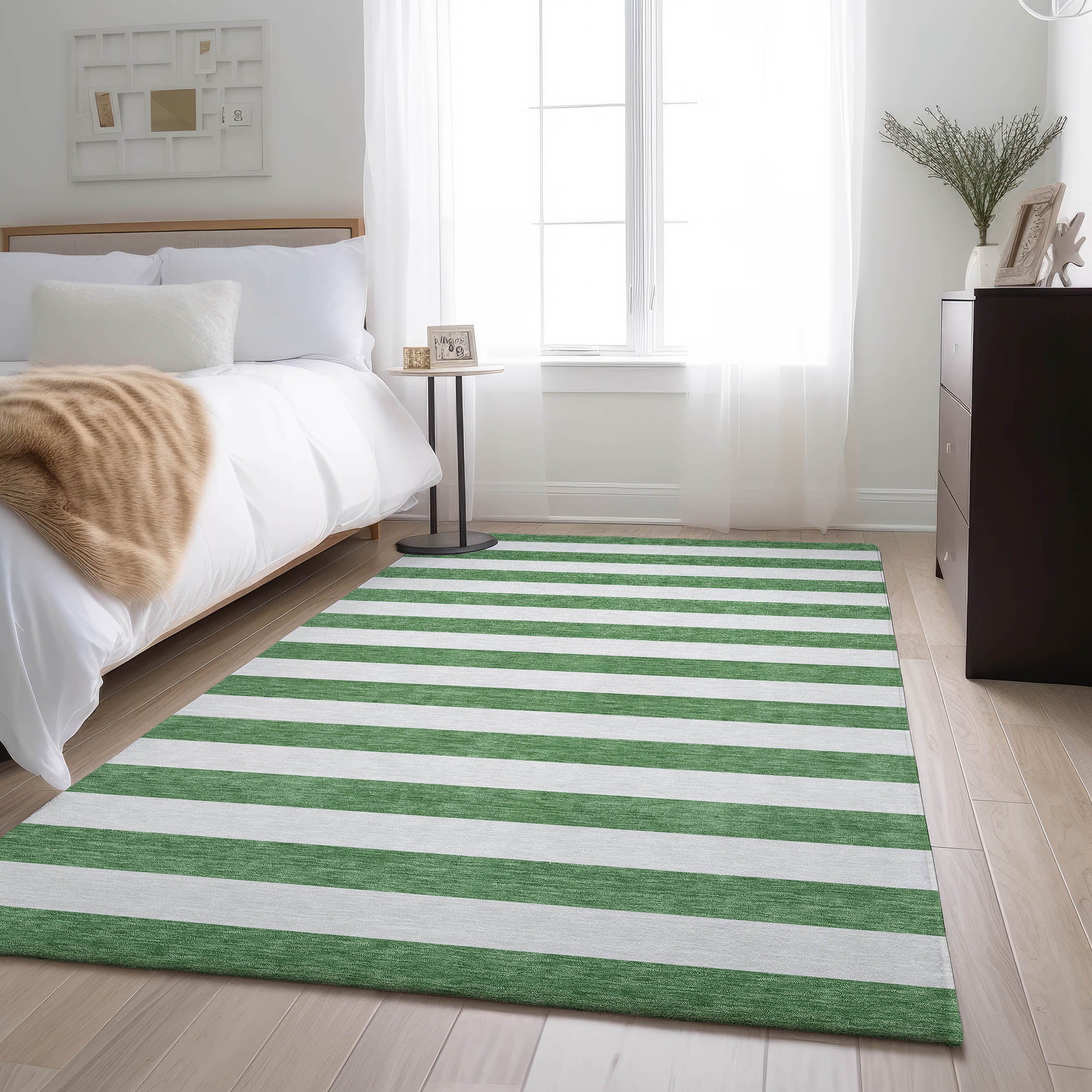 Budapest Machine Washable Transitional Green Rug 2'6" x 3'10" #shape_Rectangle