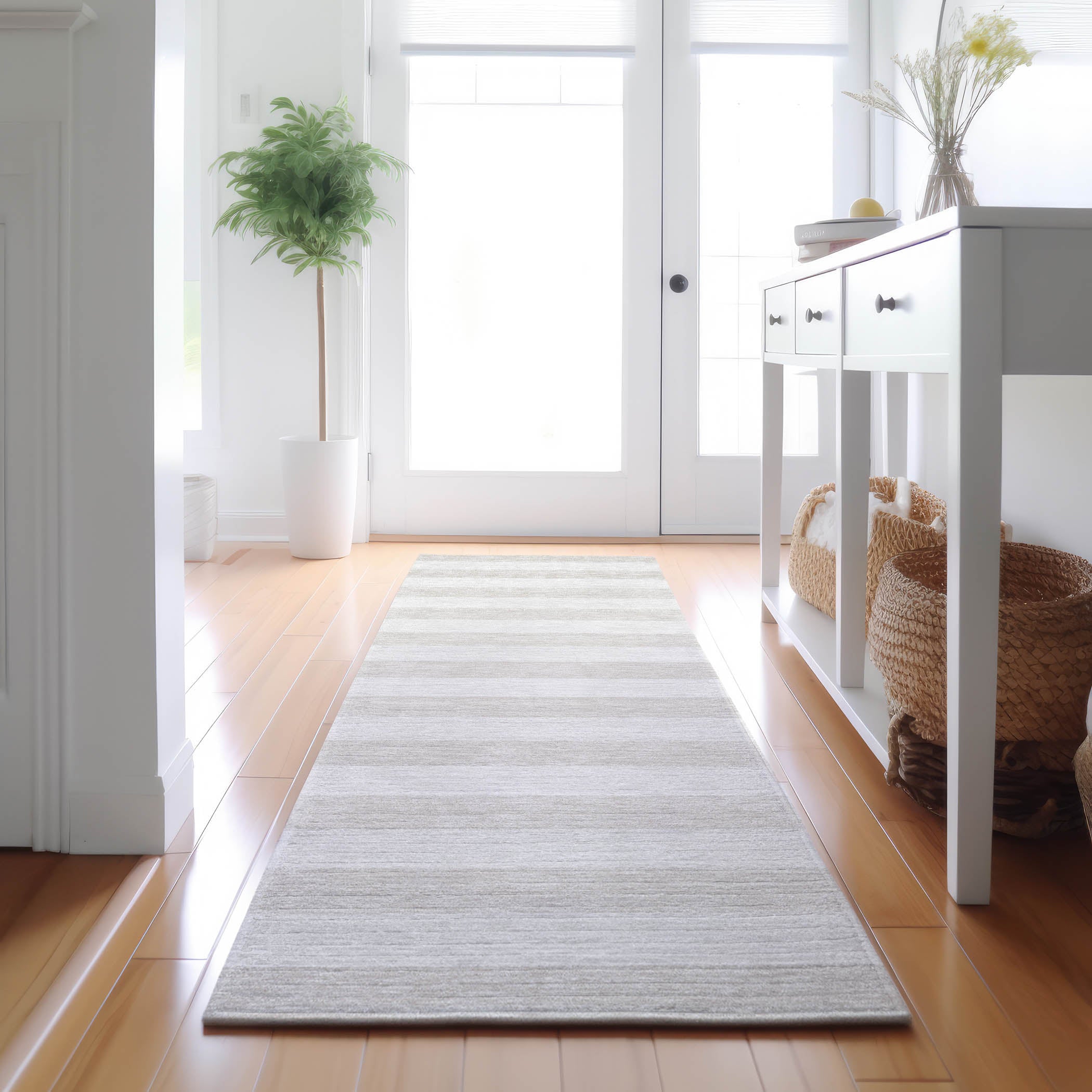 Budapest Machine Washable Transitional Ivory Rug 2'3" x 7'6" #shape_Runner