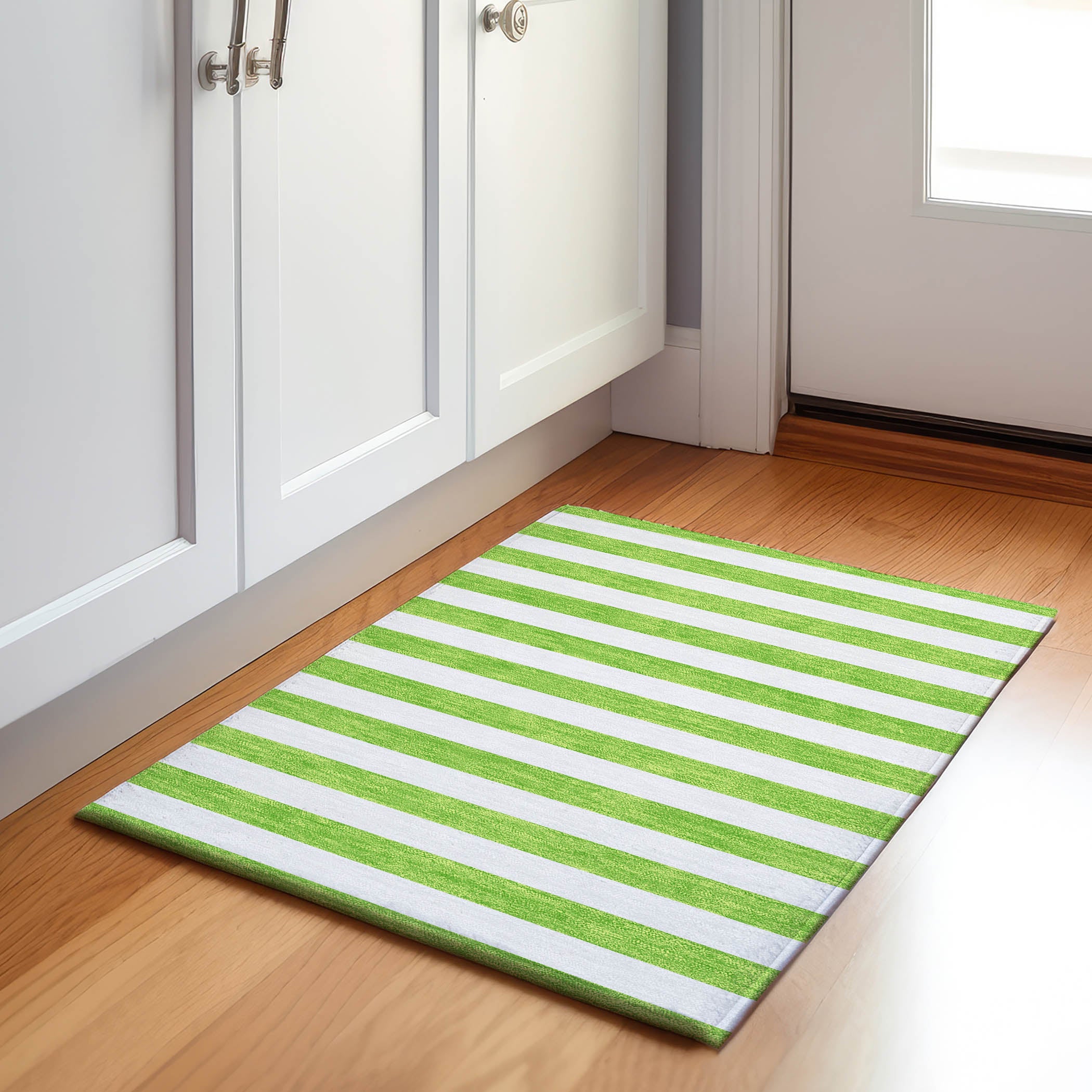 Budapest Machine Washable Transitional Lime Green Rug 1'8" x 2'6" #shape_Rectangle