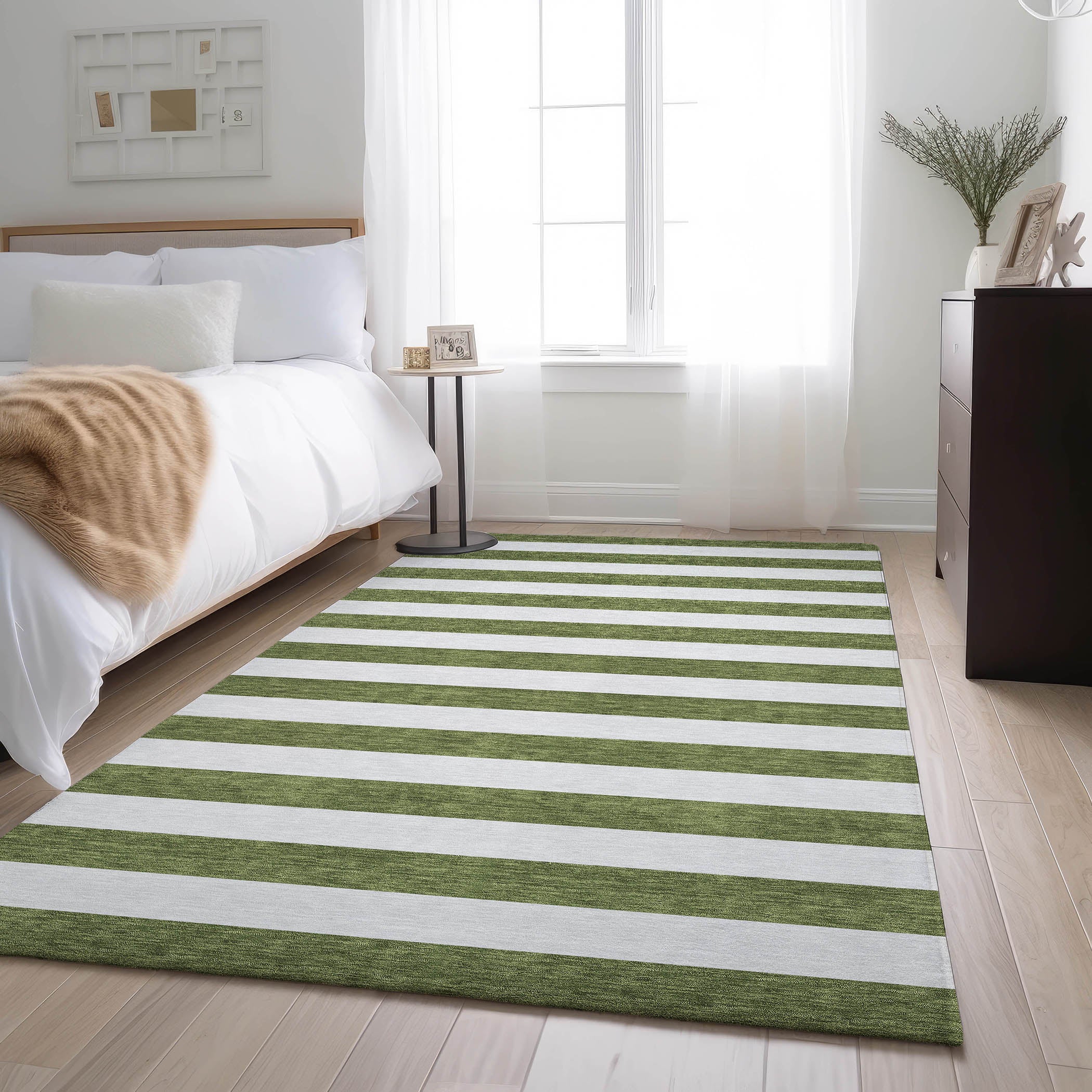 Budapest Machine Washable Transitional Olive Green Rug 2'6" x 3'10" #shape_Rectangle