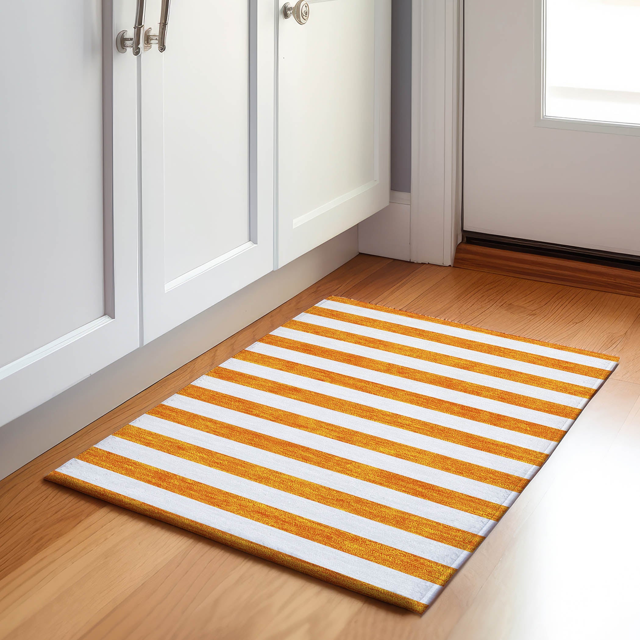 Budapest Machine Washable Transitional Orange Rug 1'8" x 2'6" #shape_Rectangle