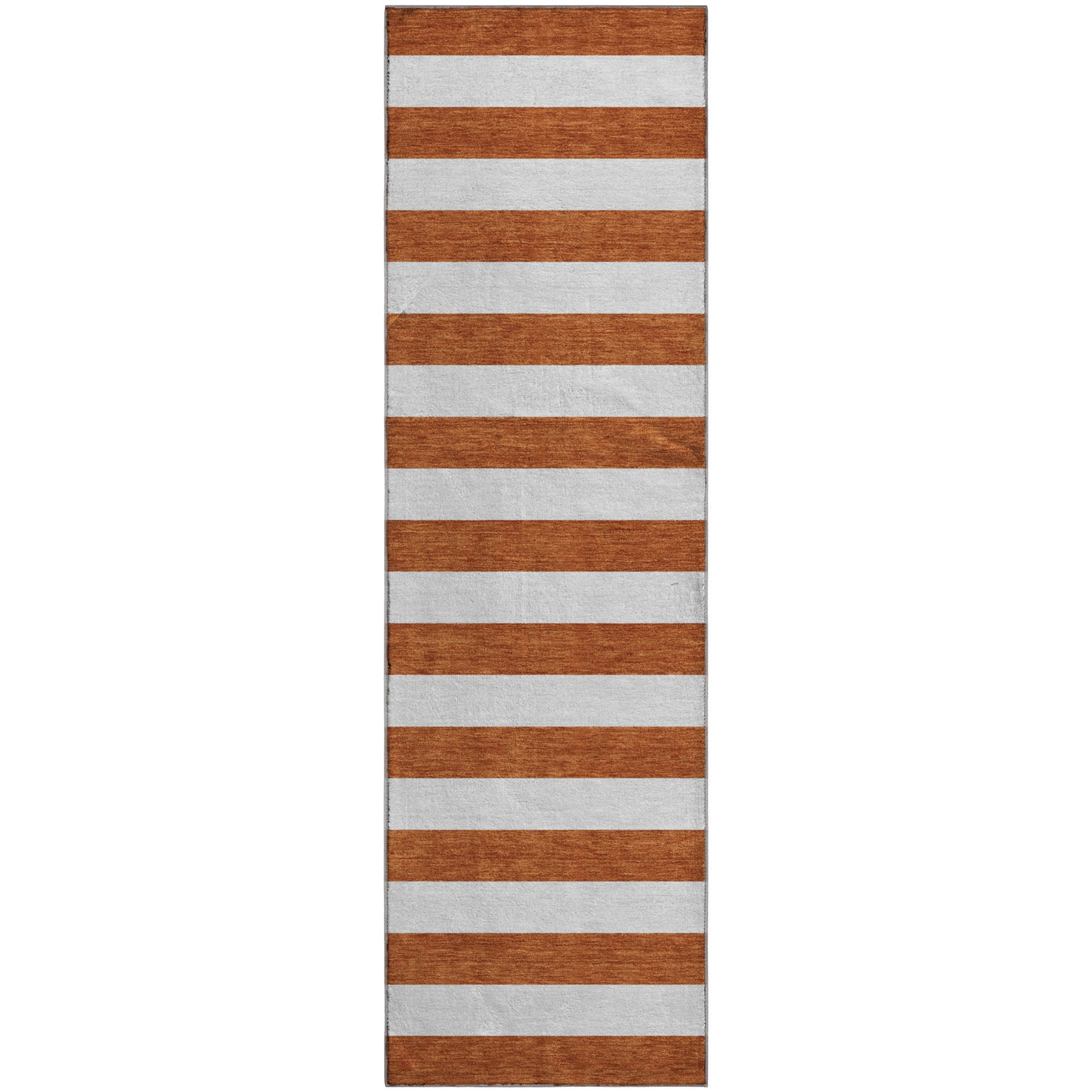 Budapest Machine Washable Transitional Paprika Orange Rug 2'3" x 7'6" #shape_Runner